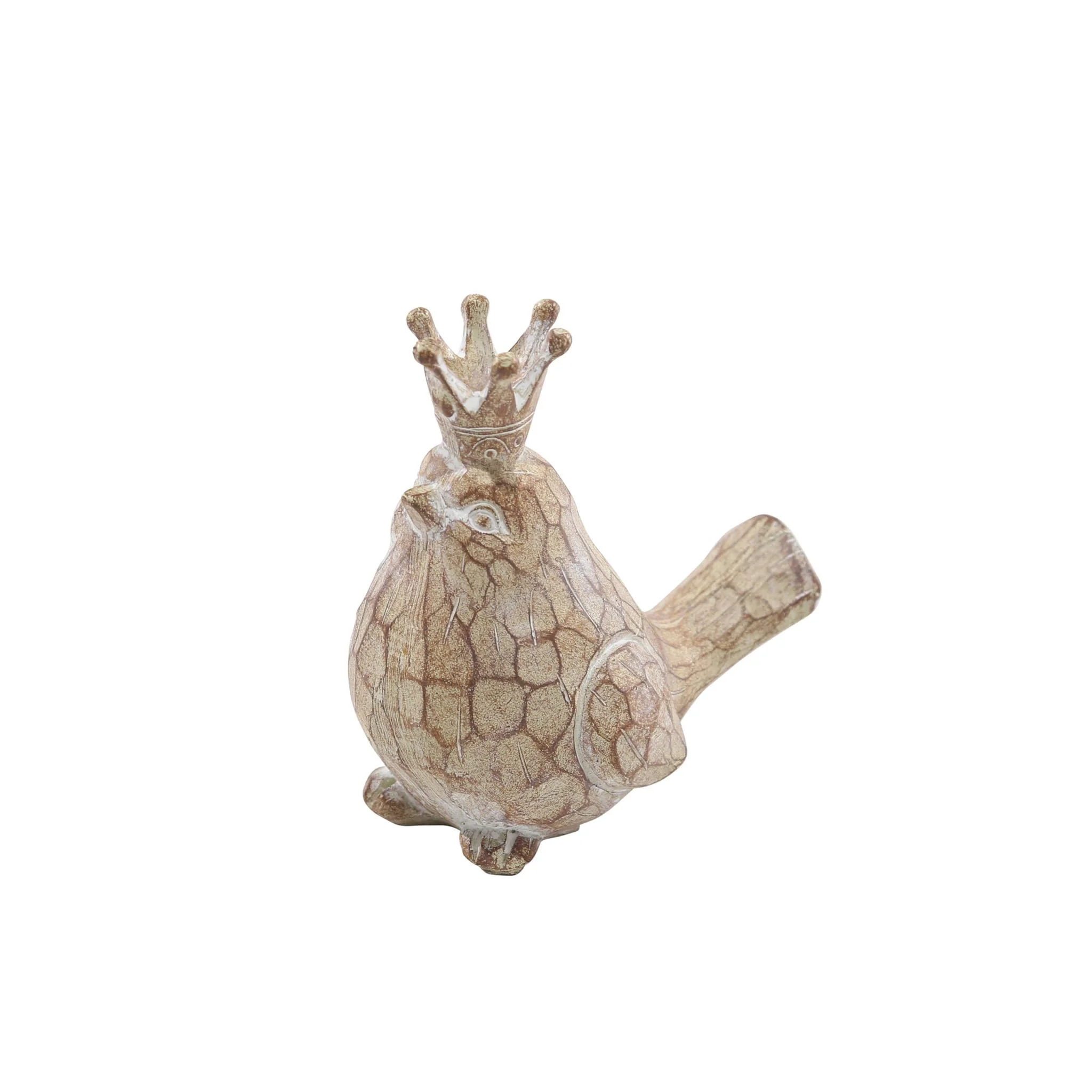 S/2 Resin Birds W/crowns, Brown - Image 3