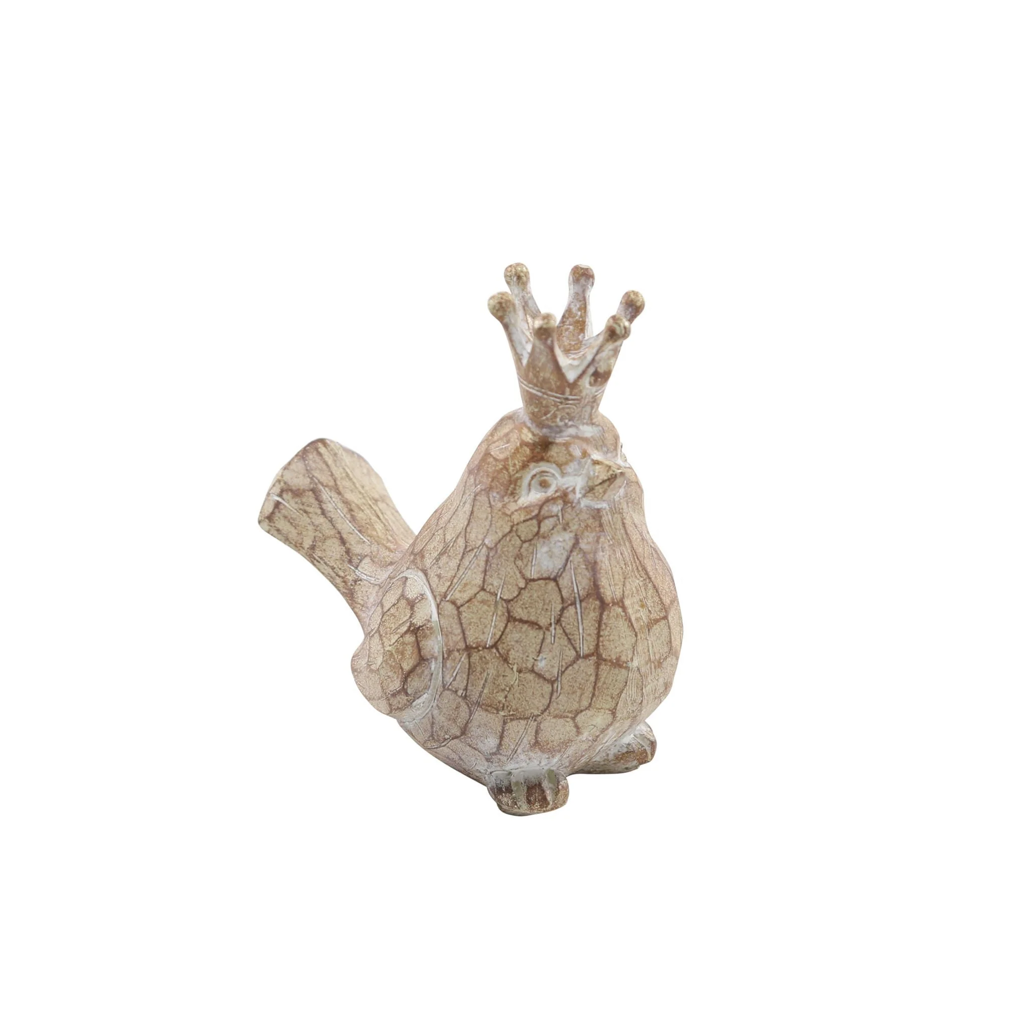 S/2 Resin Birds W/crowns, Brown - Image 5