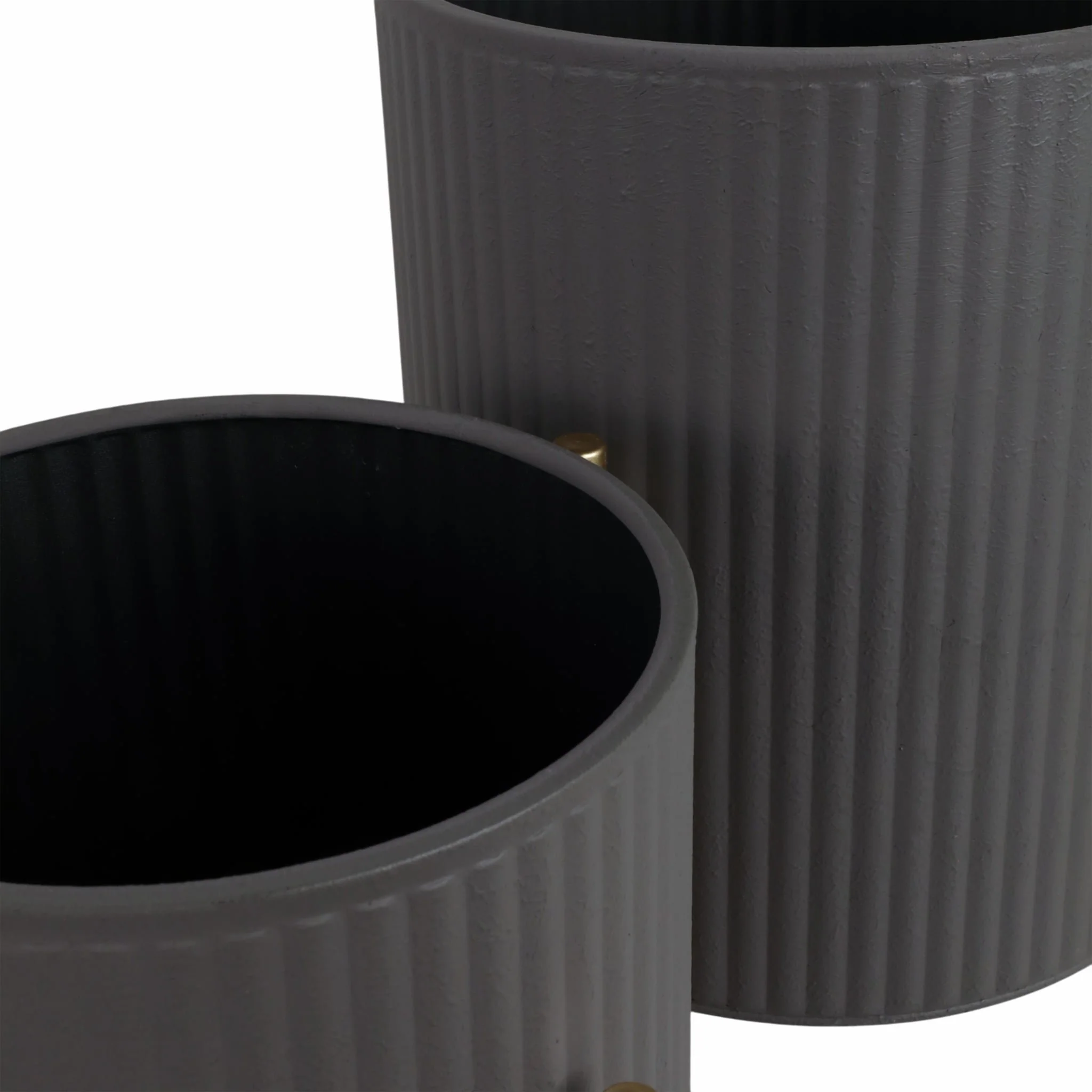 S/2 Ridges Planter On Metal Stand, Gray/gld - Image 5
