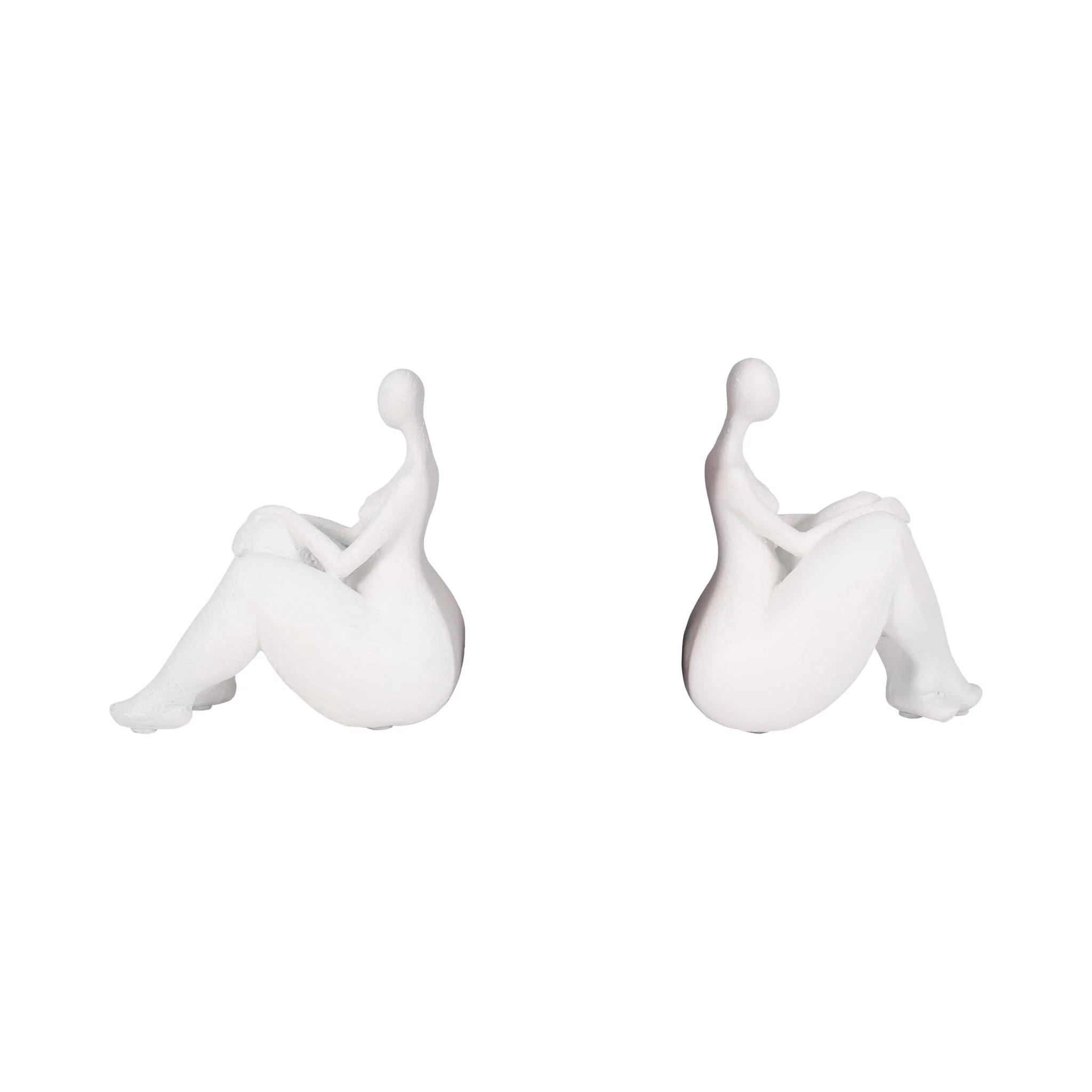 S/2 Sitting Ladies Bookends, White - Image 2