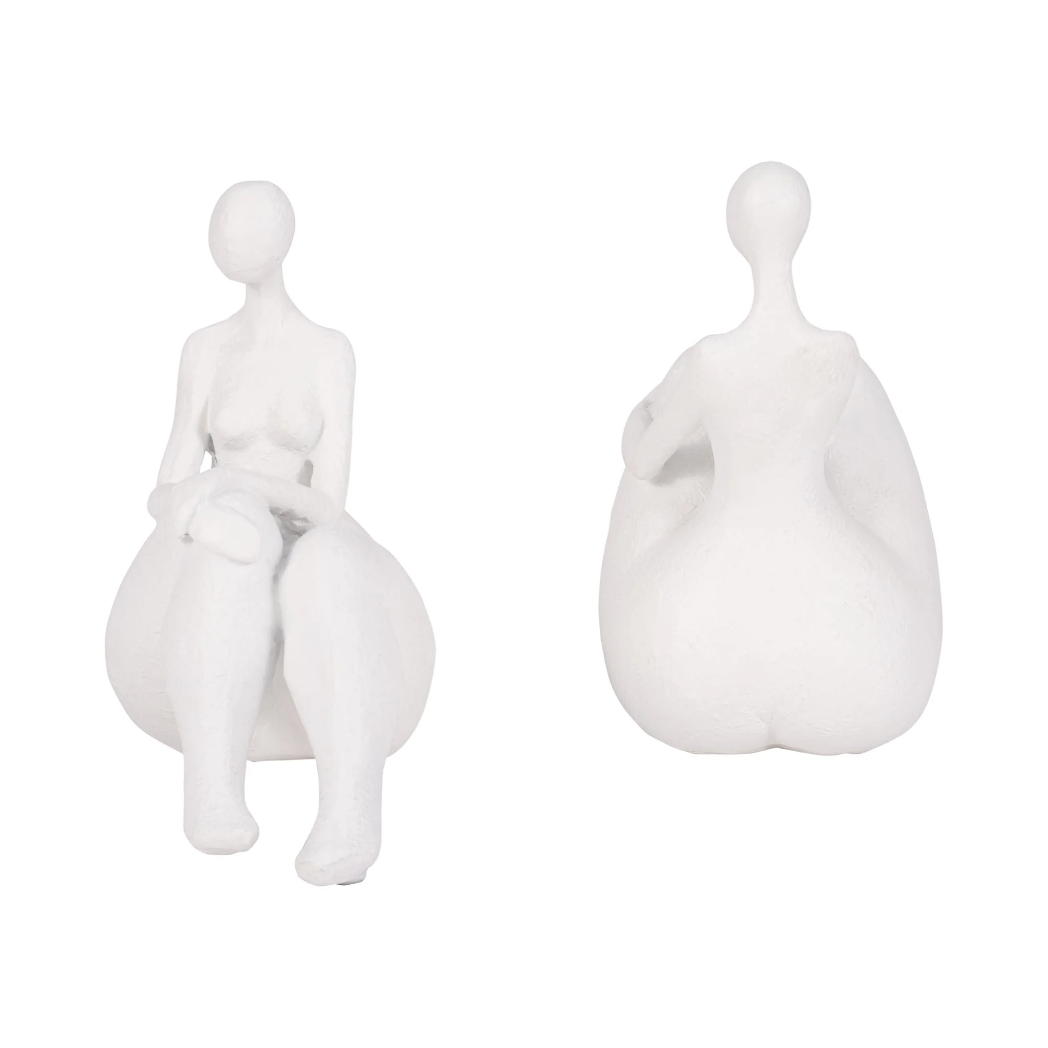 S/2 Sitting Ladies Bookends, White - Image 5
