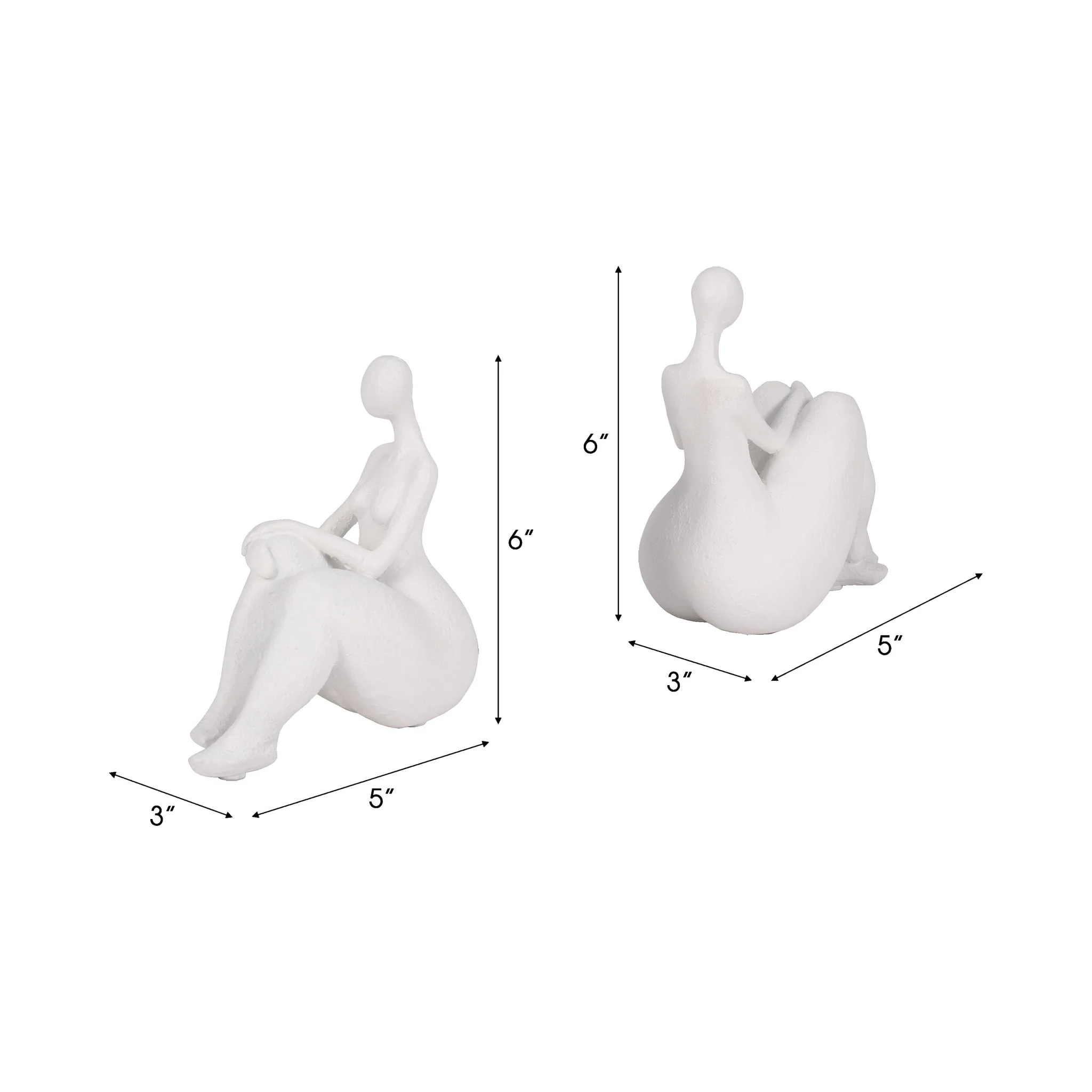 S/2 Sitting Ladies Bookends, White - Image 7