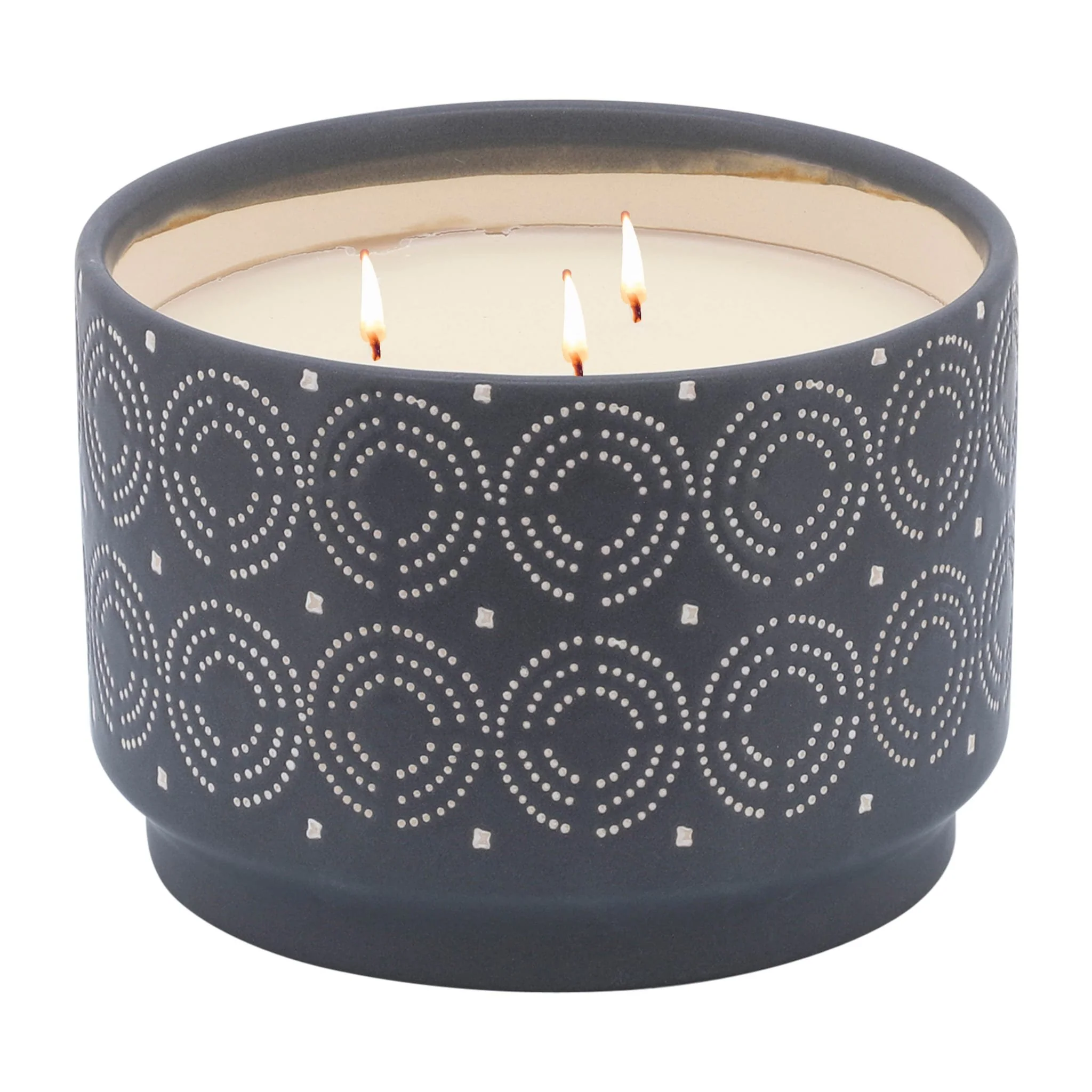 S/2 Swirls Citronella Candle, 7" Gray/white 27oz - Image 3