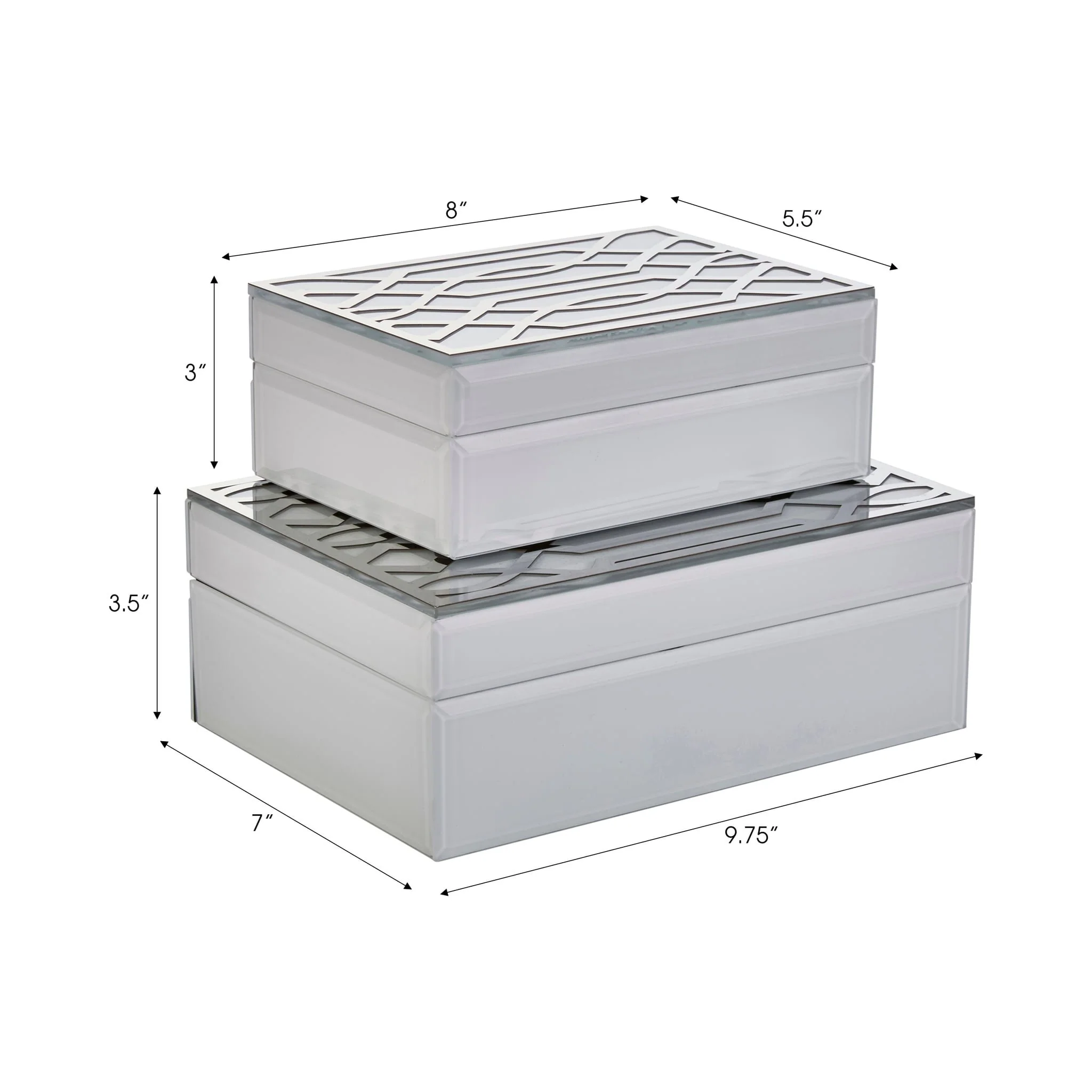S/2 White/silver Boxes - Image 3