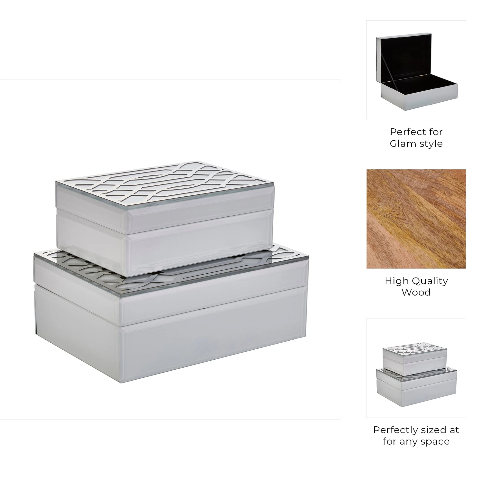 S/2 White/silver Boxes - Image 4