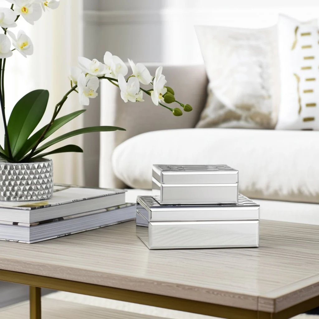 S/2 White/silver Boxes - Image 6