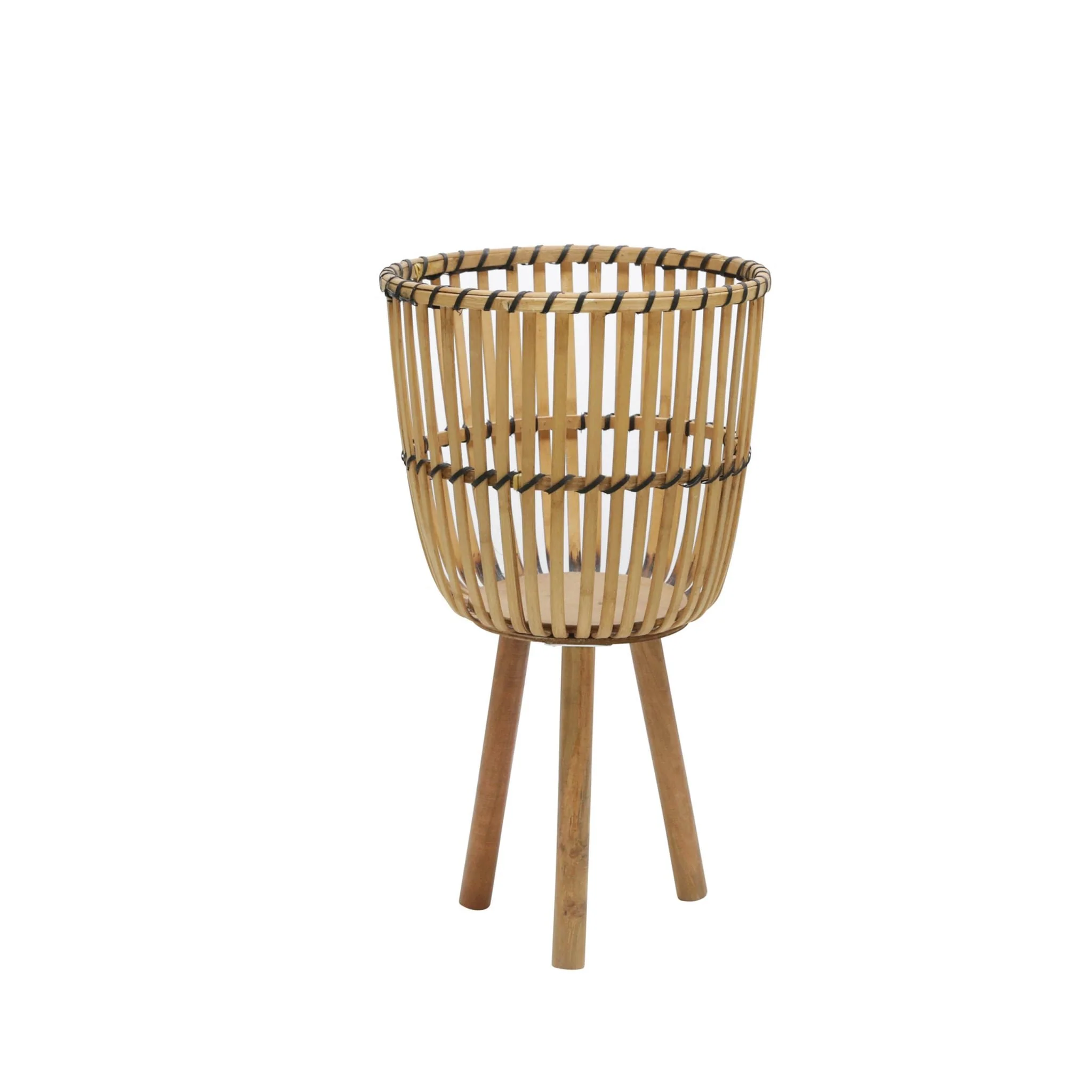 S/2 Wicker Footed Planters 10/12", Natural - Image 3