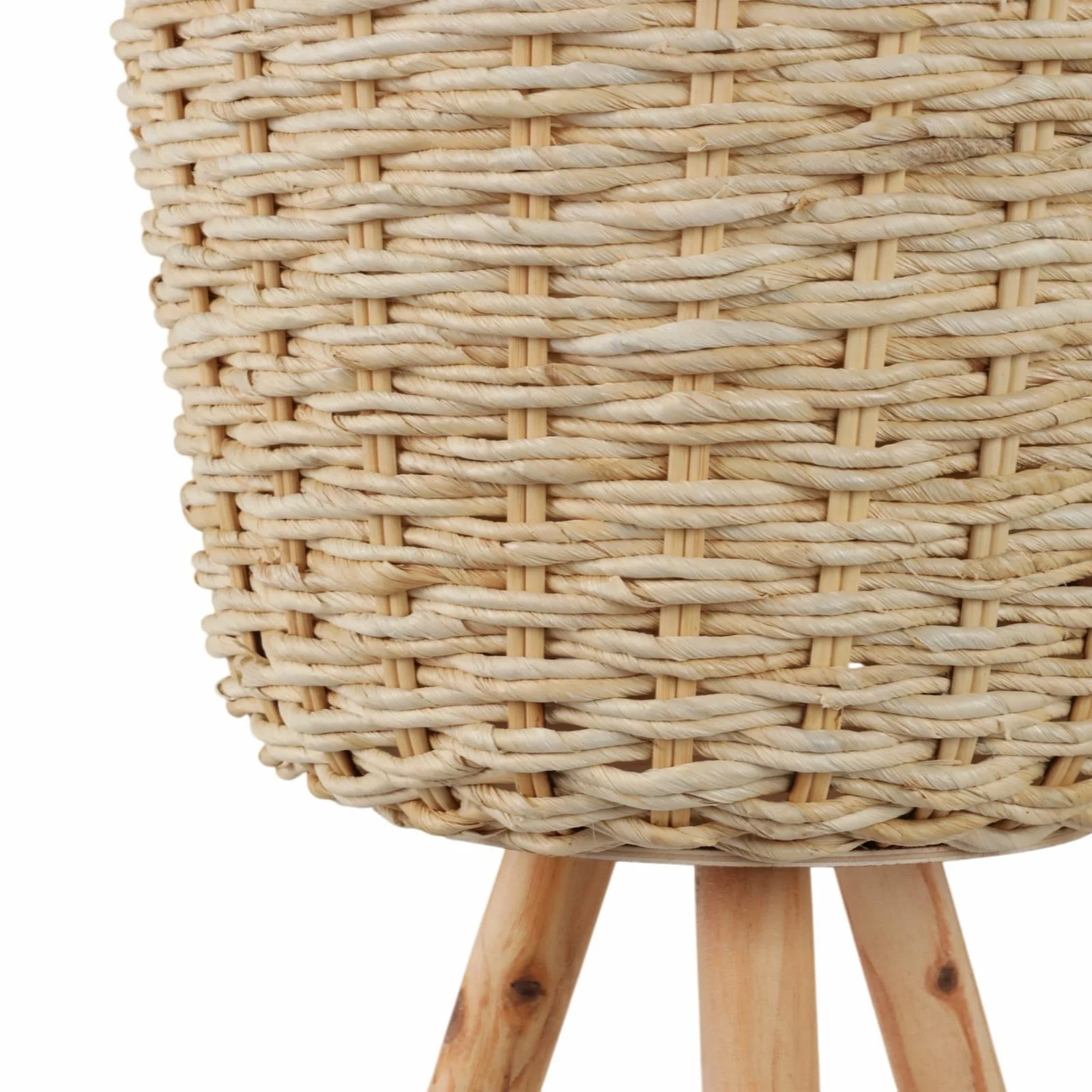 S/2 Wicker Footed Planters, White - Image 5