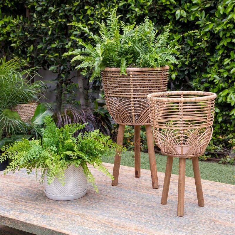 S/2 Wicker Planters 10/12", Natural - Image 8