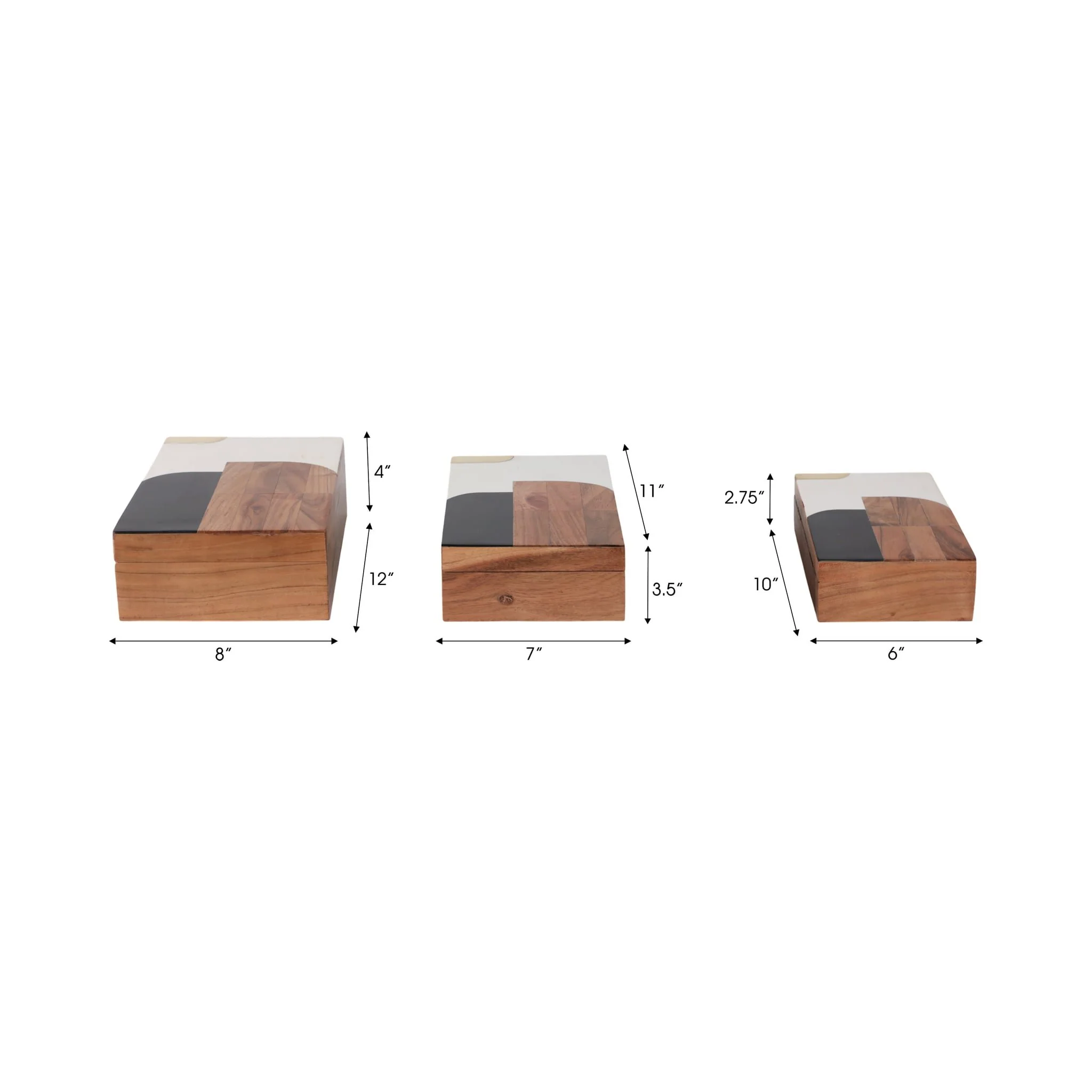 S/3 10/11/12" Mid-century Boxes, Multi - Image 8