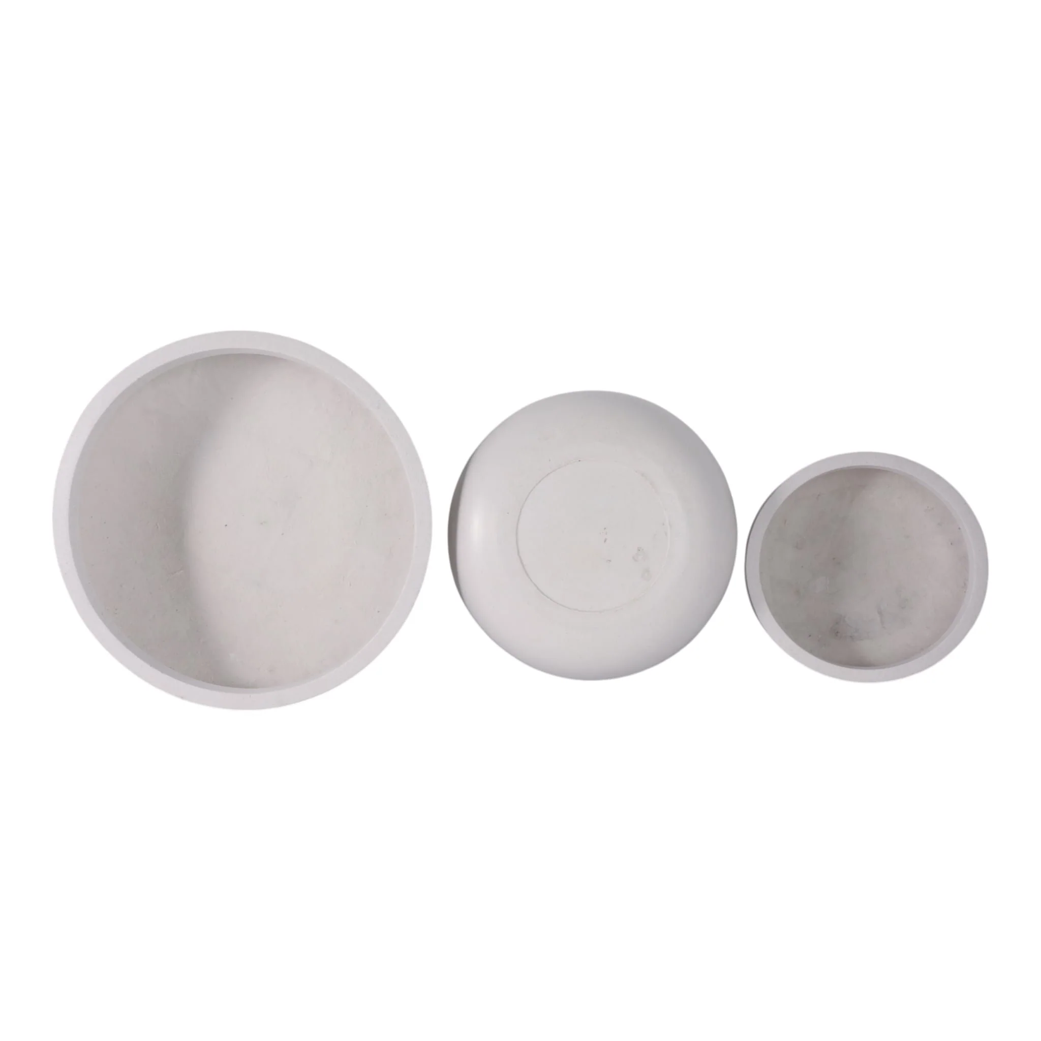 S/3 13/17/21" Low Bowl Planters, White - Image 5