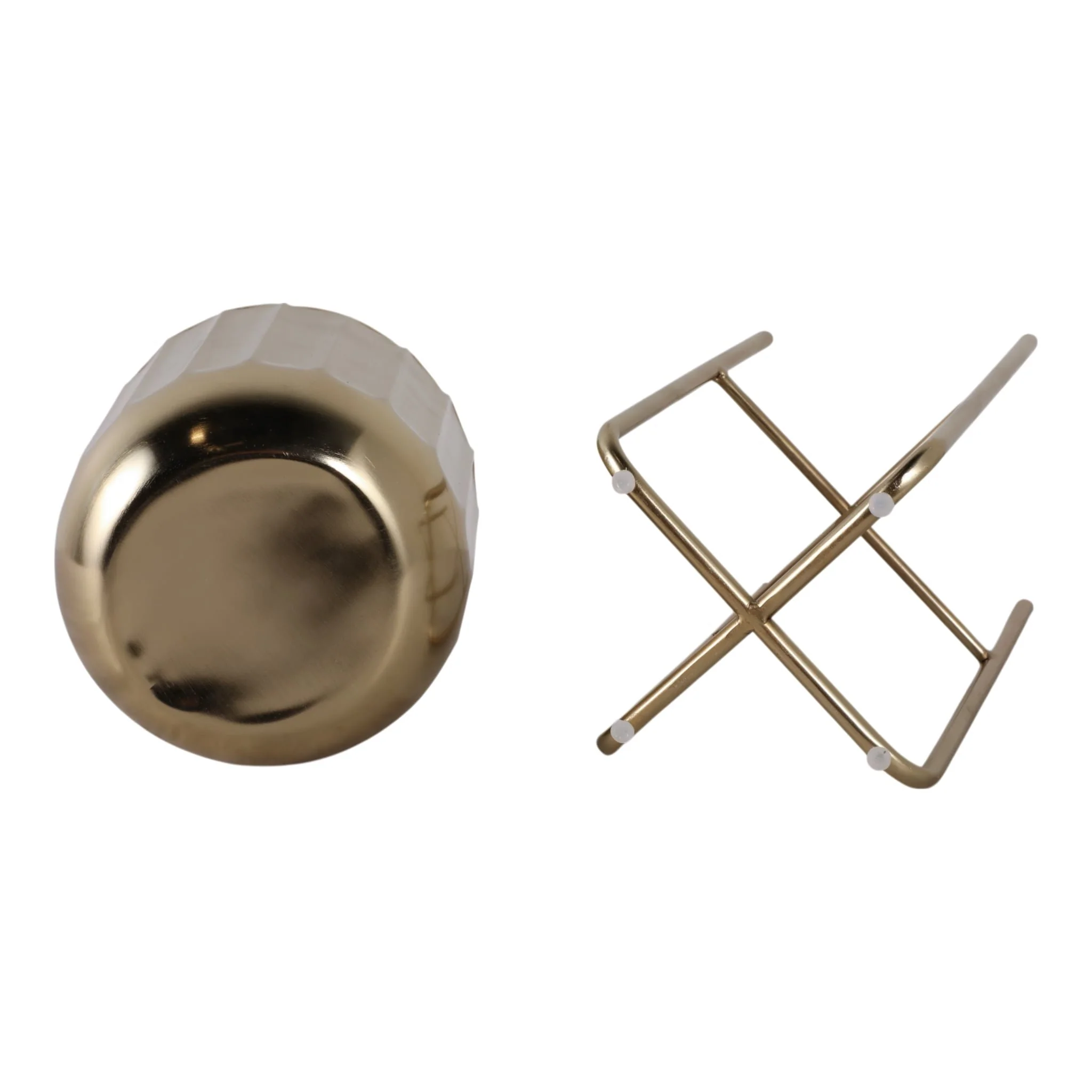 S/3 15/20/27" Scallop Metal Planter On Stand, Gold - Image 8