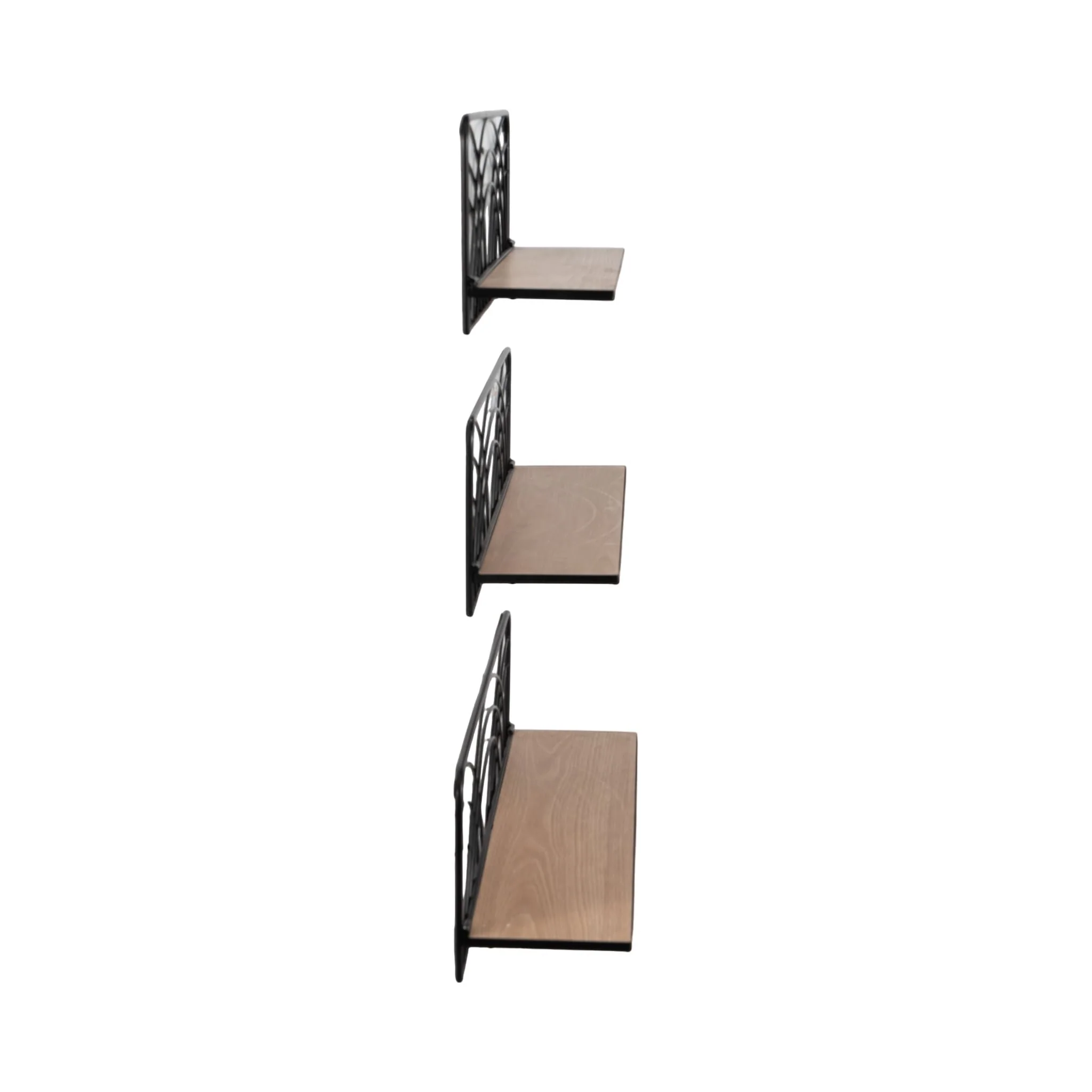 S/3 19/21/24" Wall Shelves, Natural/black - Image 3