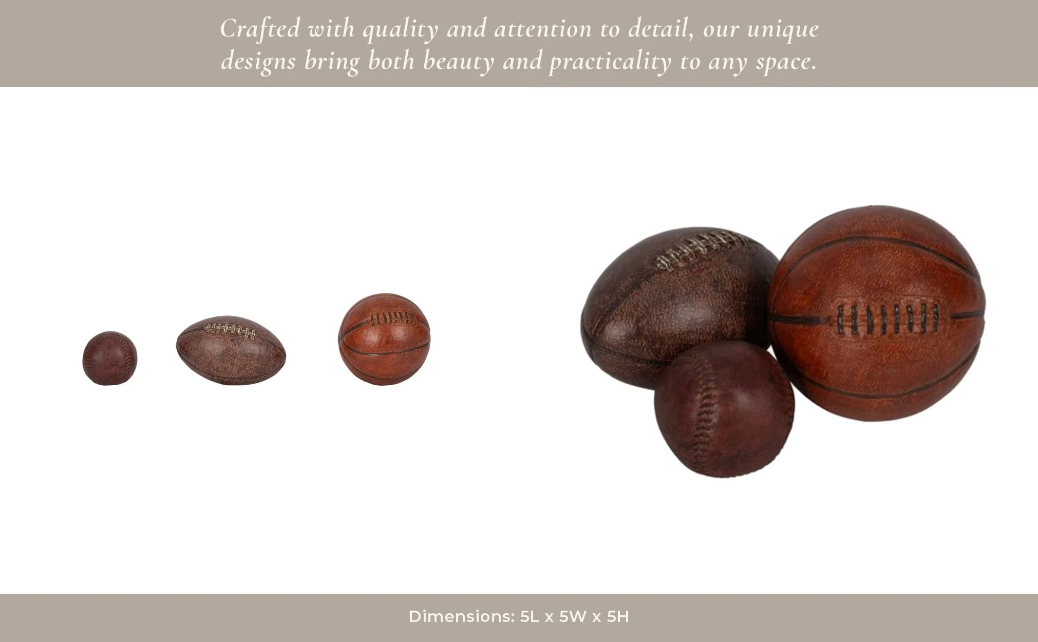 S/3 3/5/6" Sports Ball Objects, Multi - Image 9