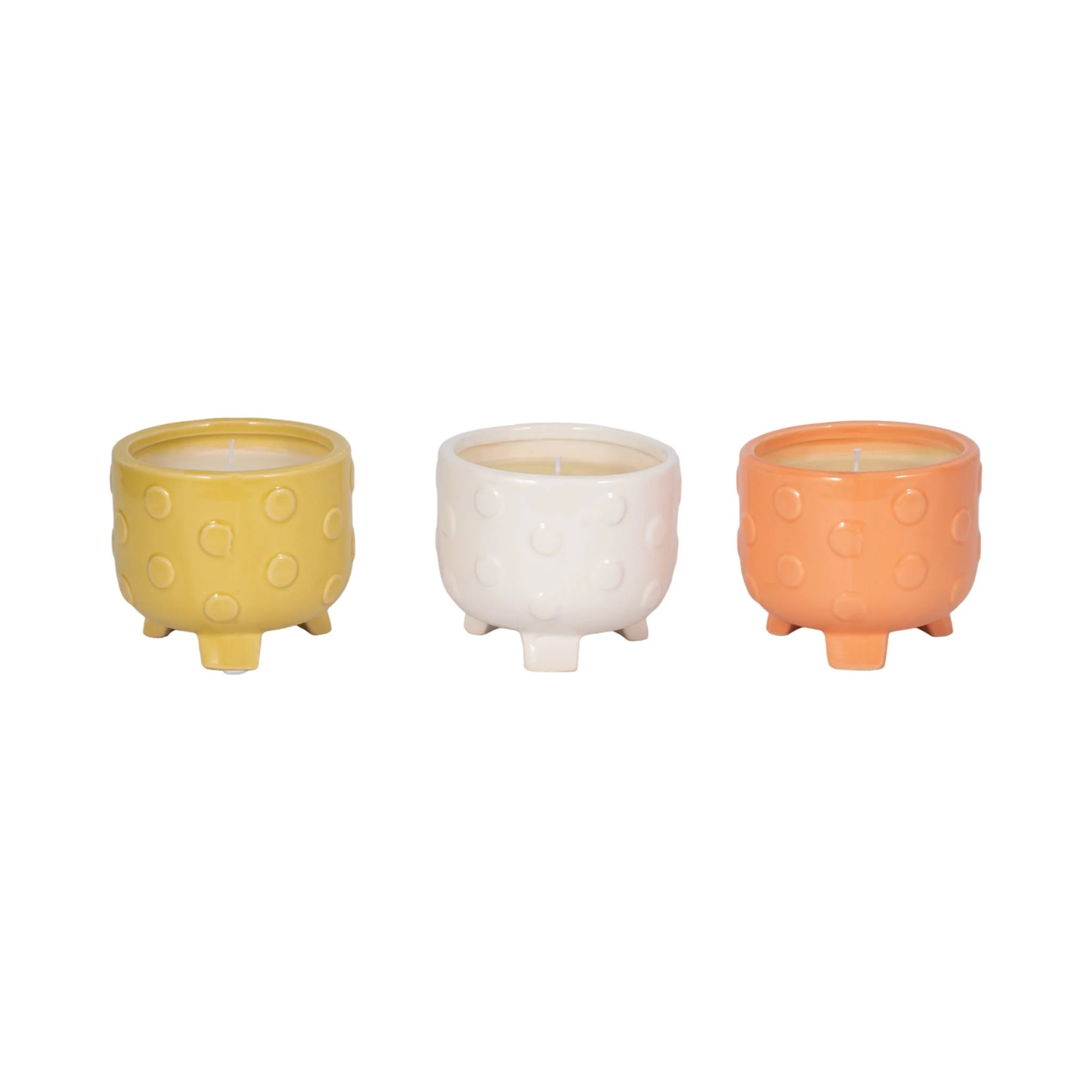 S/3, 5" Big Dot Footed Planter, Citro Candle 16oz - Image 2