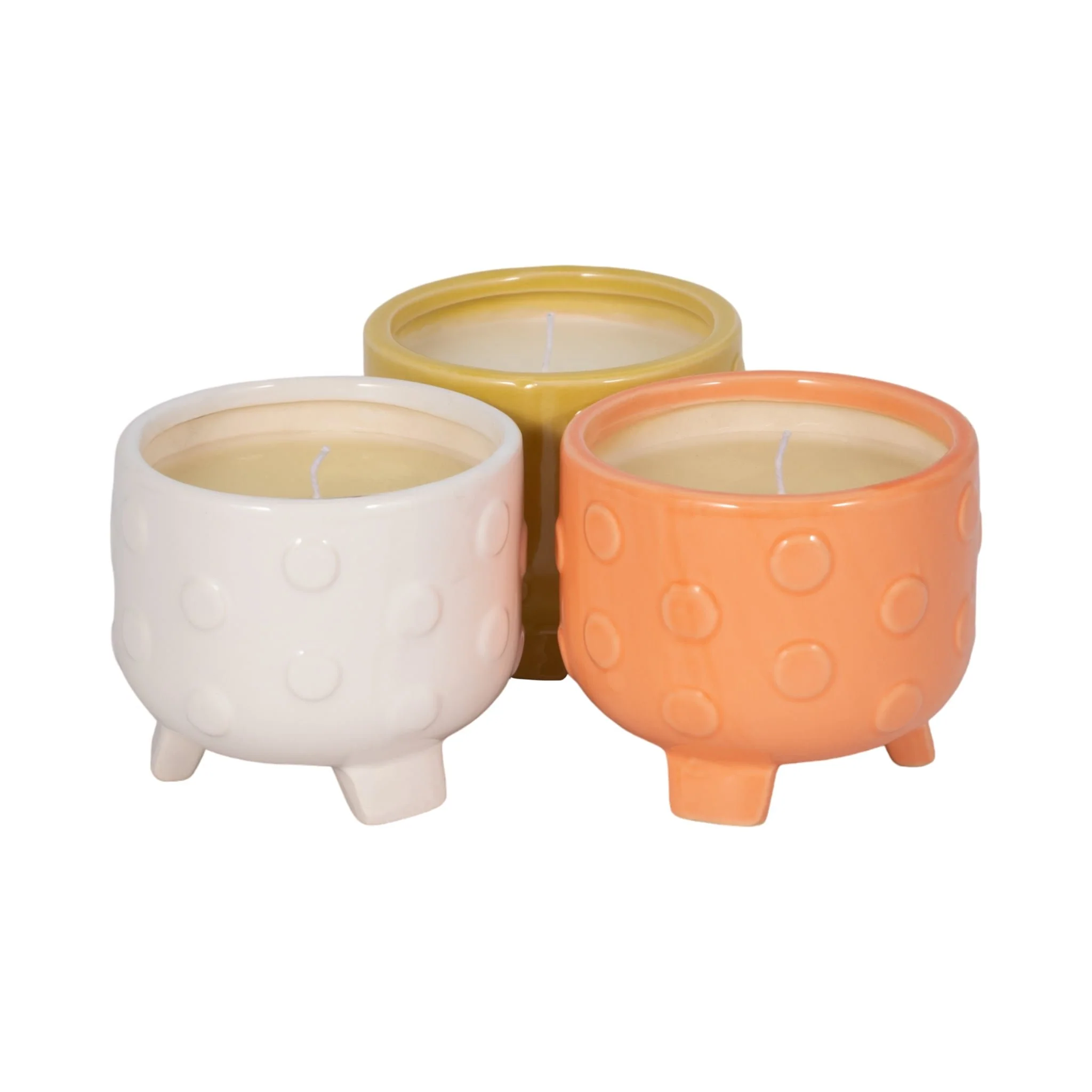 S/3, 5" Big Dot Footed Planter, Citro Candle 16oz - Image 3