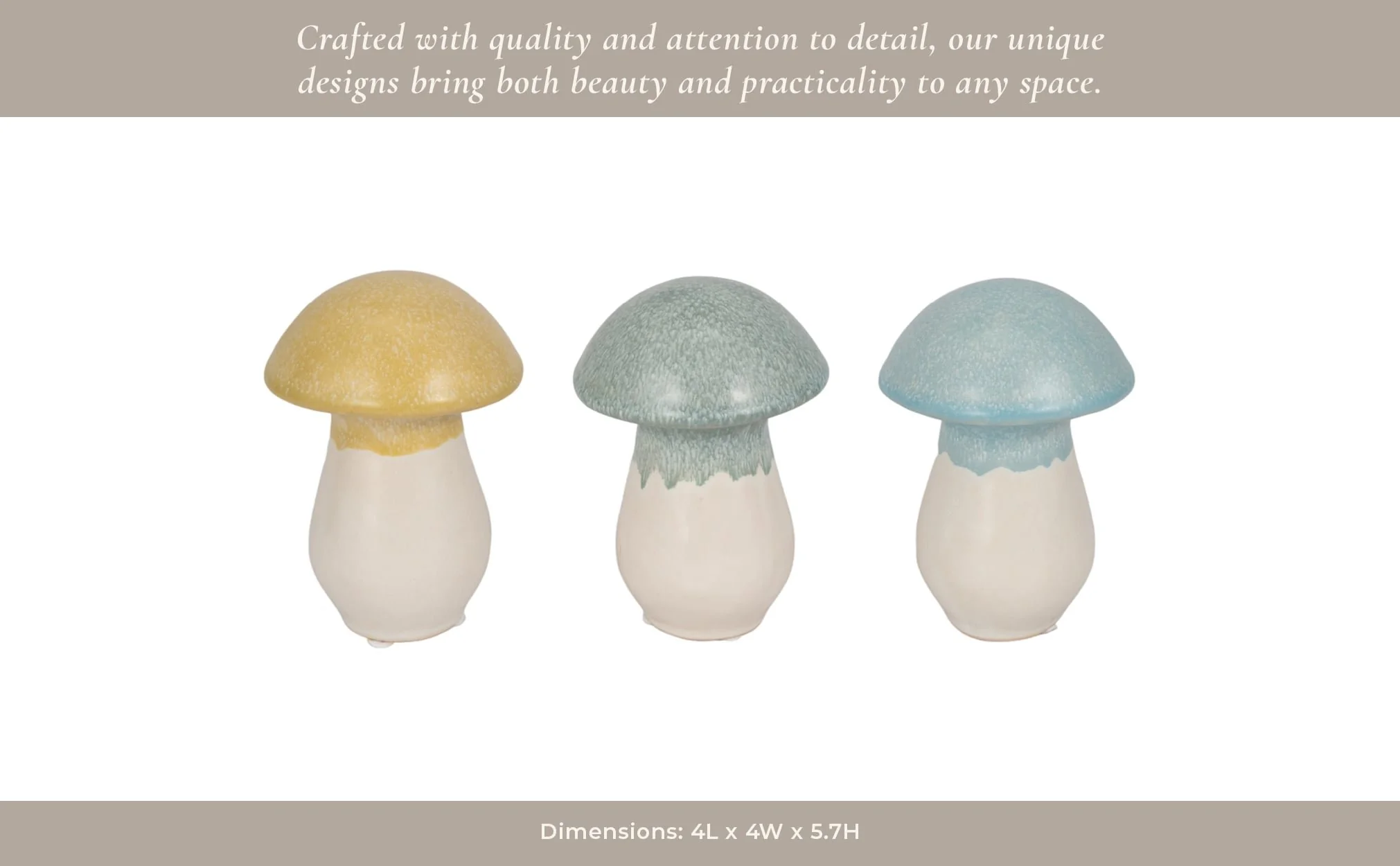 S/3,  5" Colorful Top Mushrooms, Multi - Image 12
