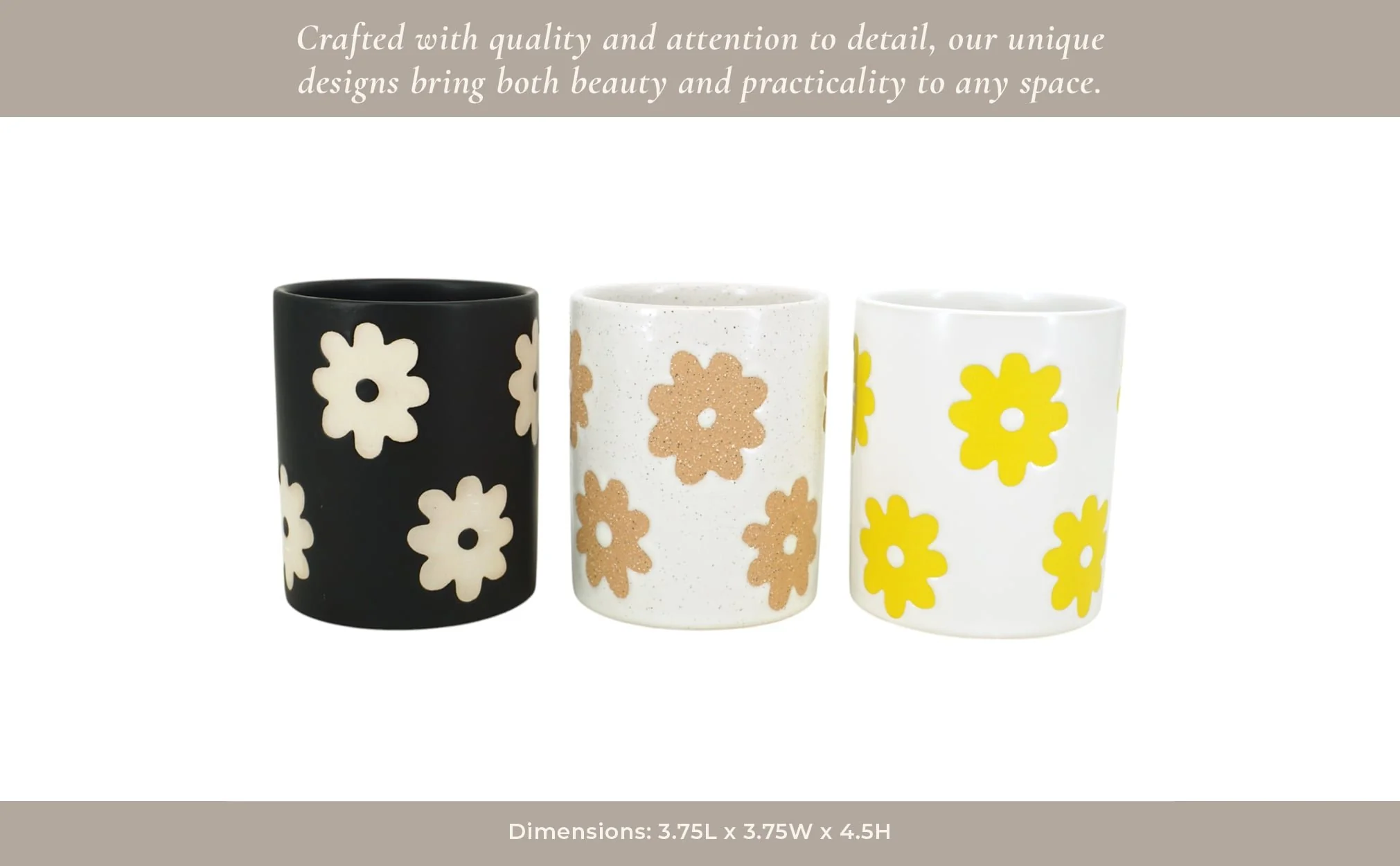 S/3 5" Flower Power Pencil Cups, Multi - Image 11