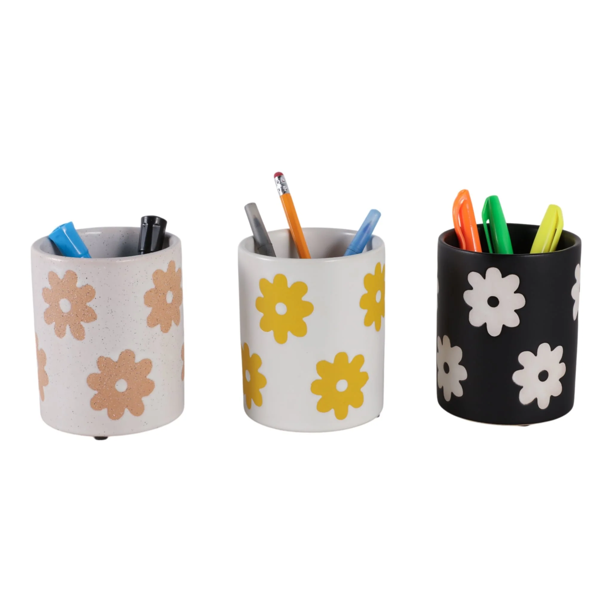 S/3 5" Flower Power Pencil Cups, Multi - Image 2
