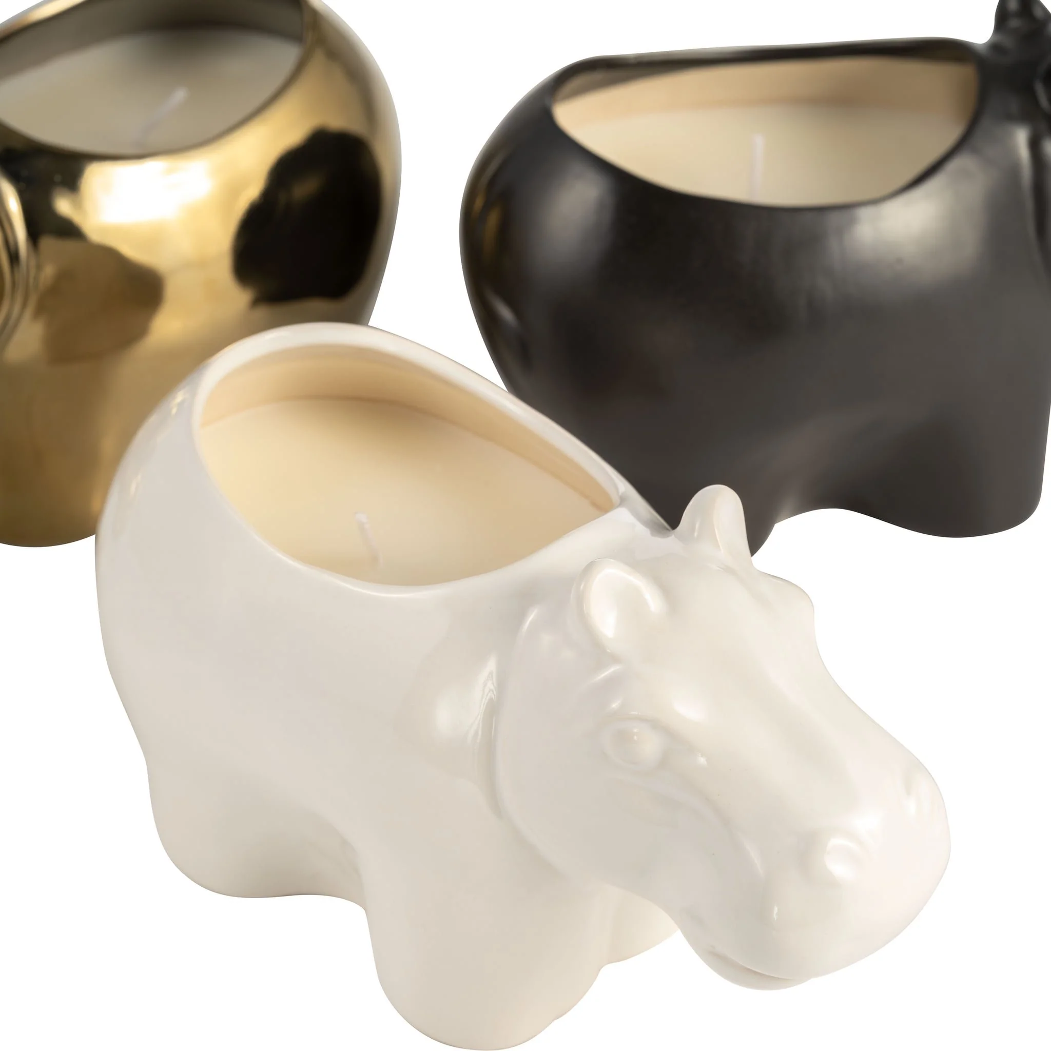 S/3, 7" 9 Oz Orange Goji Berry Hippo Candle, Multi - Image 6