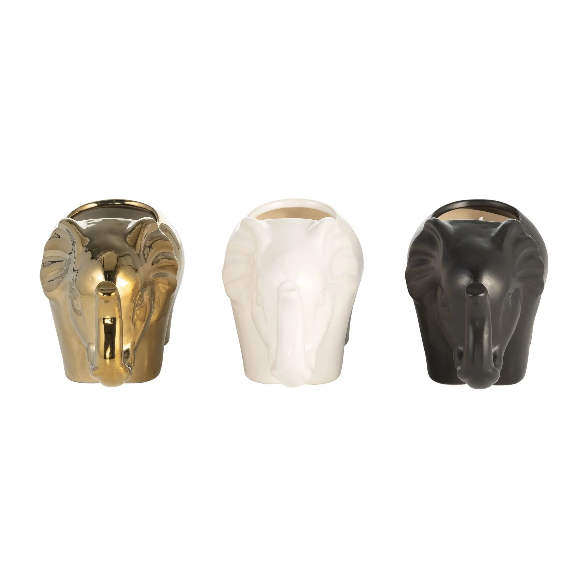 S/3, 7" 9 Oz Plumeria Elephant Candle, Multi - Image 3