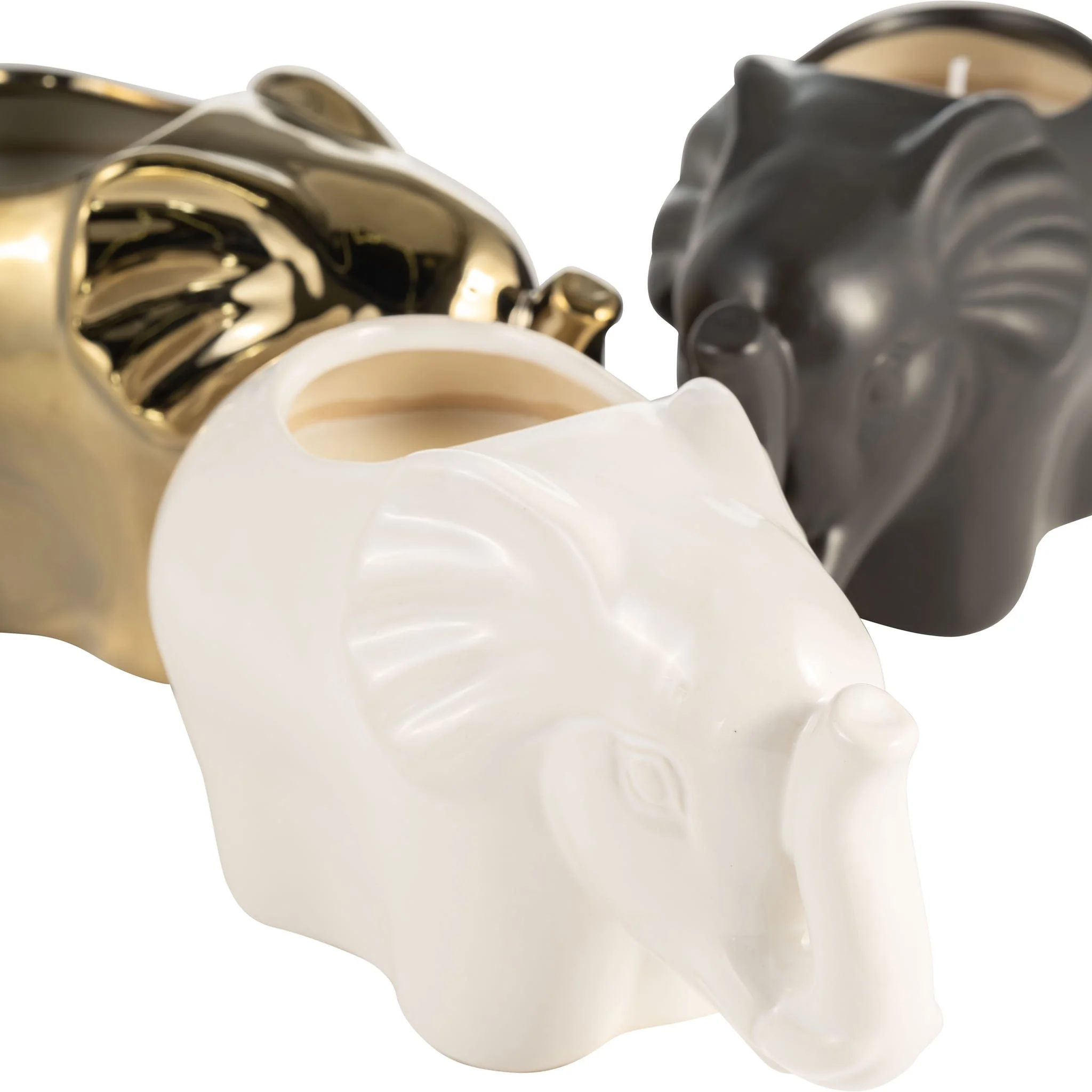 S/3, 7" 9 Oz Plumeria Elephant Candle, Multi - Image 5
