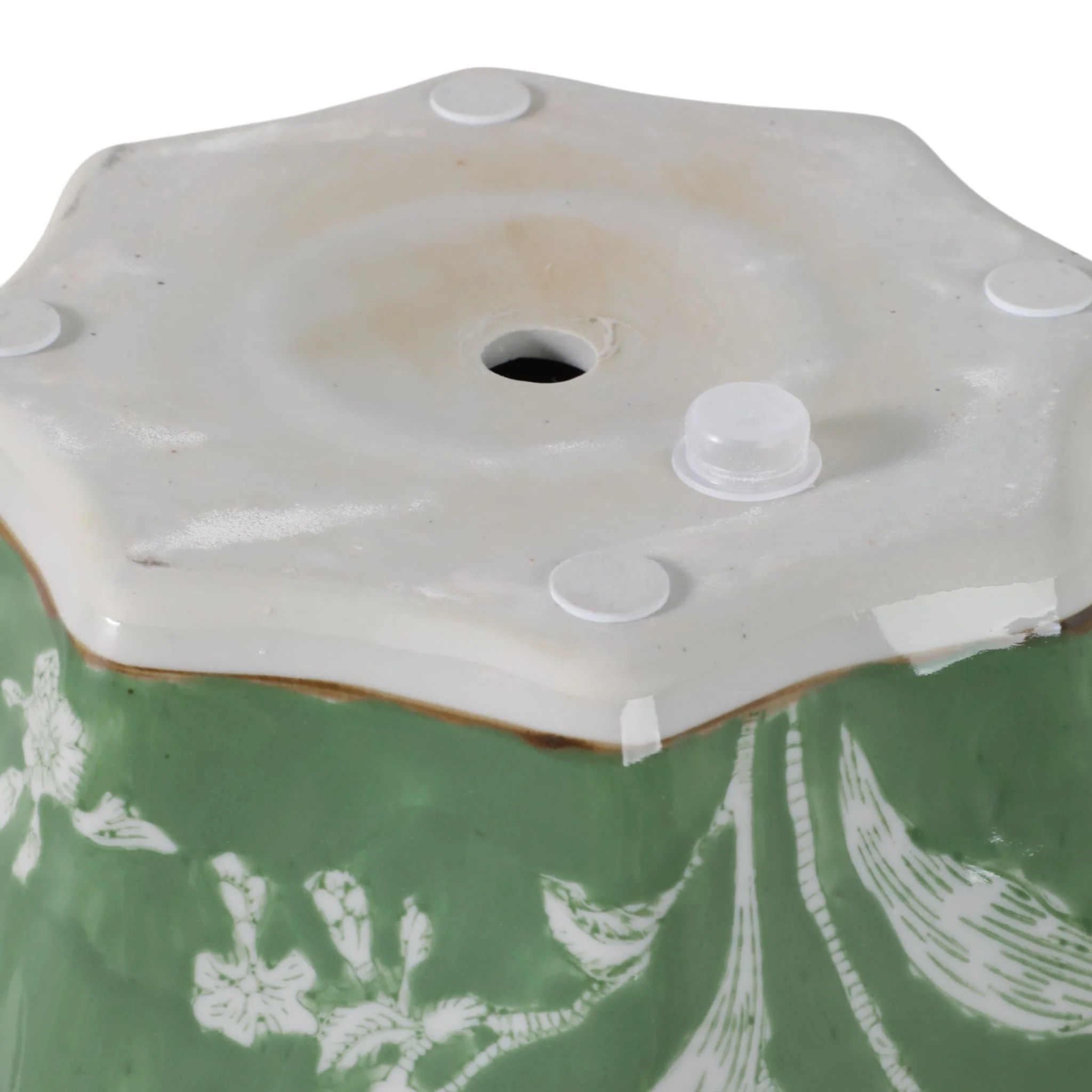 S/3 8/10/12"green/wht Floral Planters - Image 7