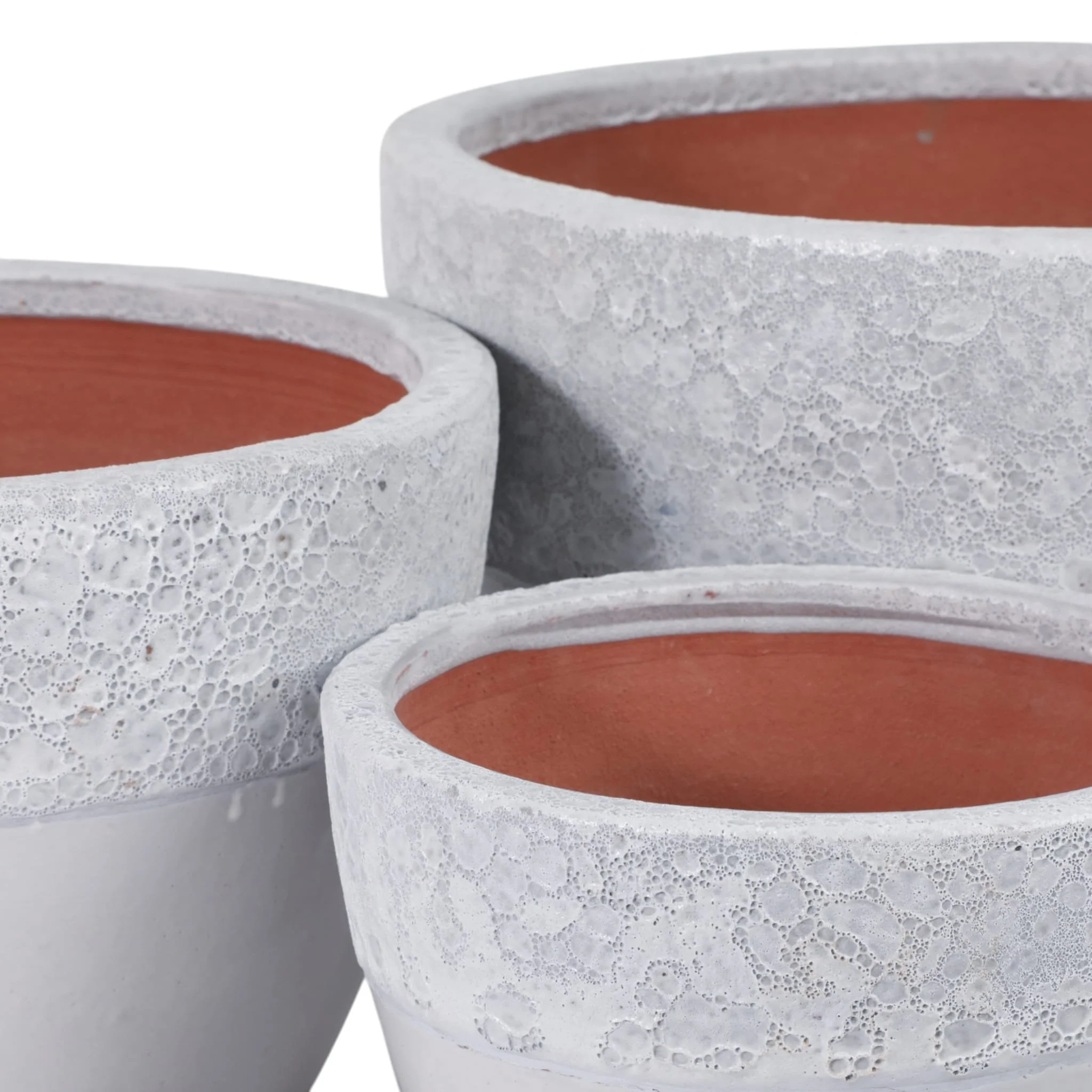 S/3 8/11/15" Lava & Glazed Ombre Planters, Ivory - Image 6