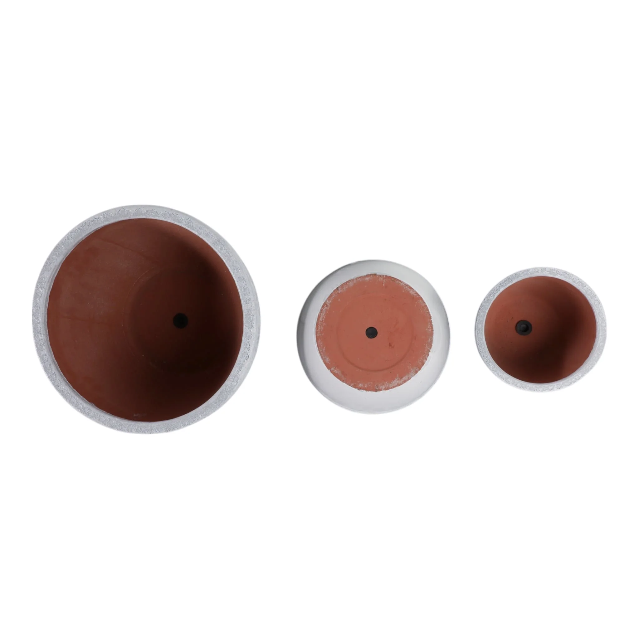 S/3 8/11/15" Lava & Glazed Ombre Planters, Ivory - Image 7