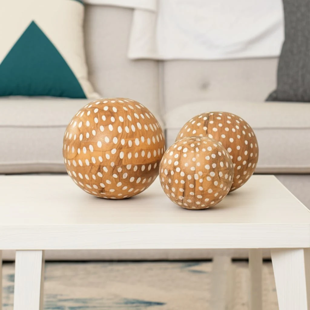S/3 8/6/5" Mango Wood Decorative Ball, Natural - Image 4