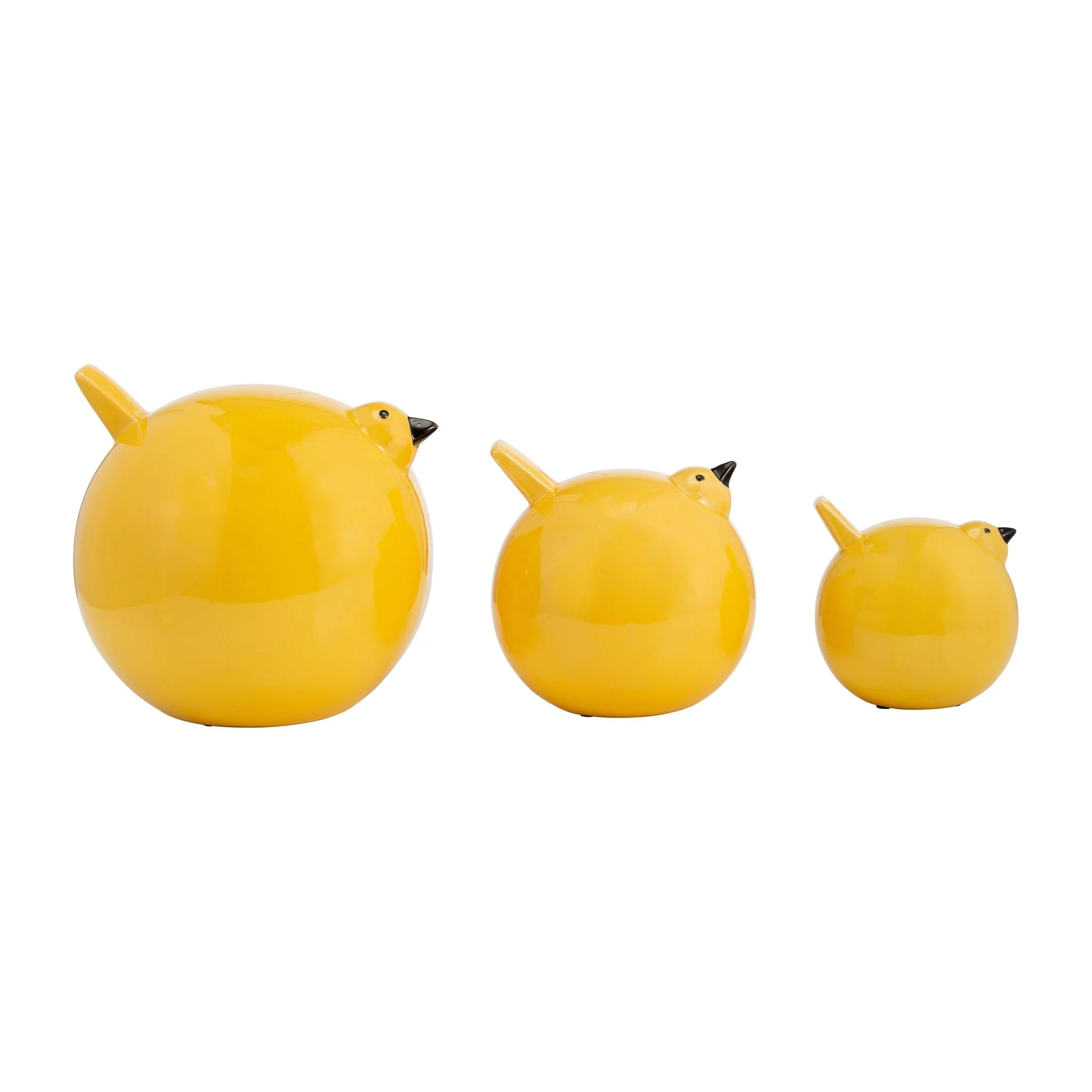 S/3 8" Birds , Yellow - Image 3