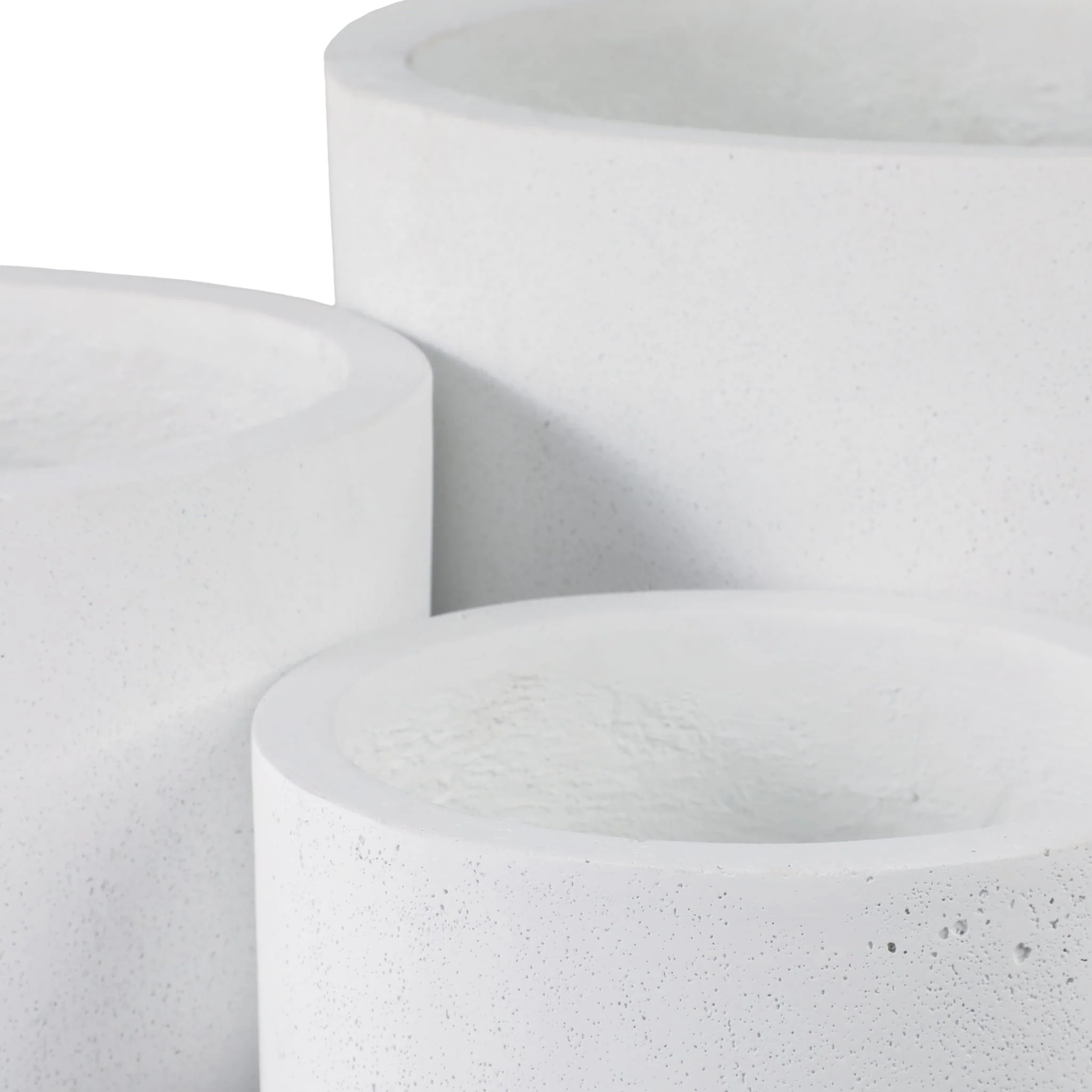 S/3 9/12/15" Rounded Cement Planters, White - Image 5