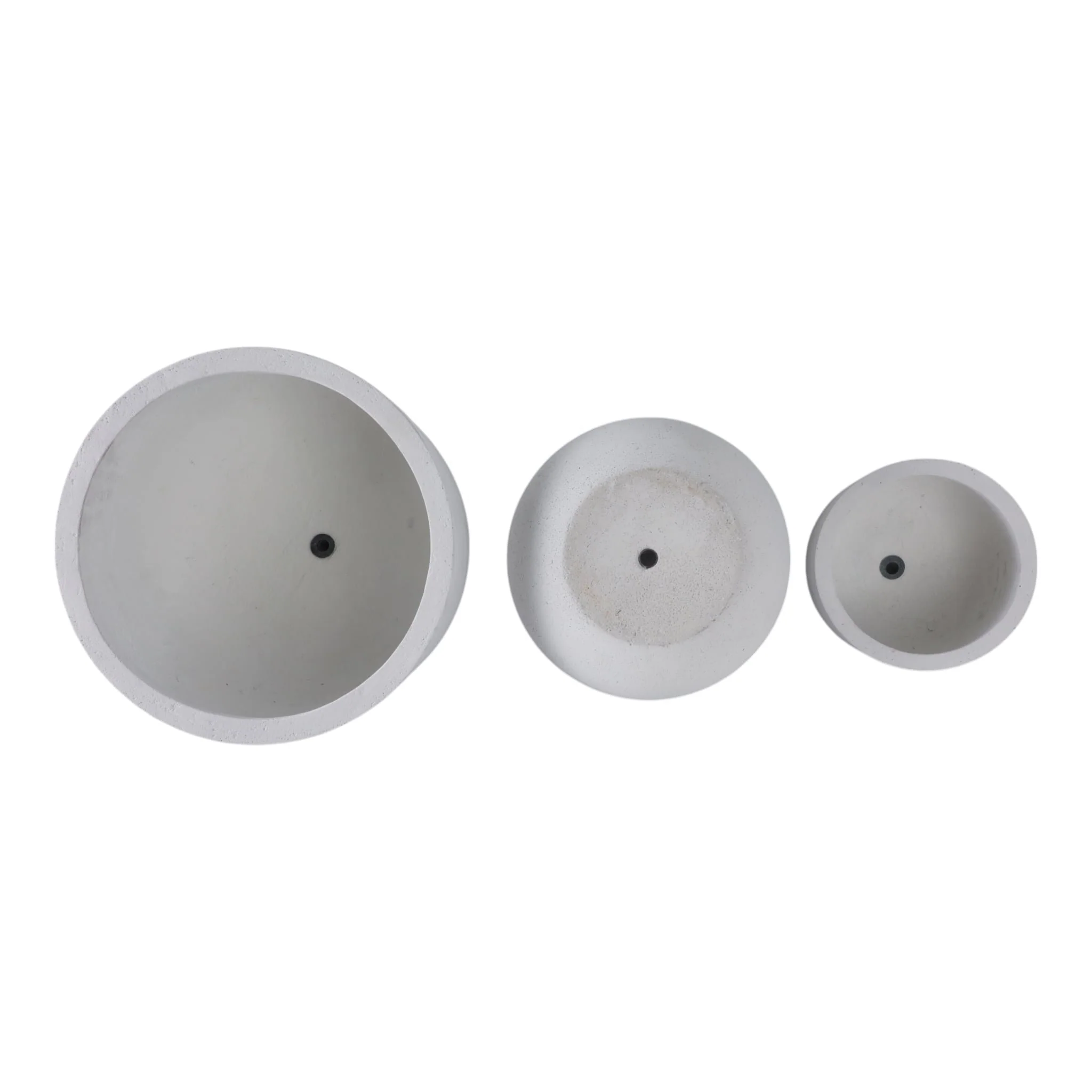 S/3 9/12/15" Rounded Cement Planters, White - Image 6