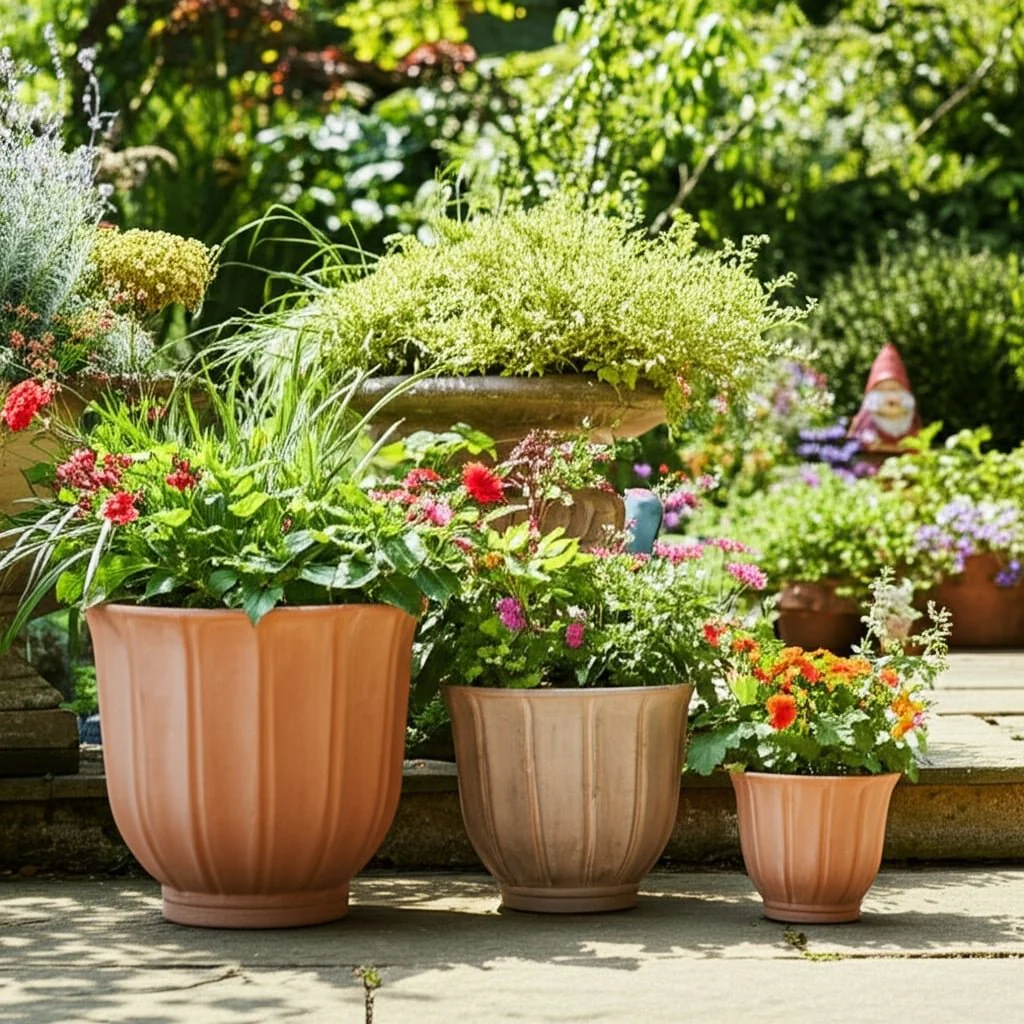 S/3 9/12/15" Terracotta Petal Planters, Natural - Image 11