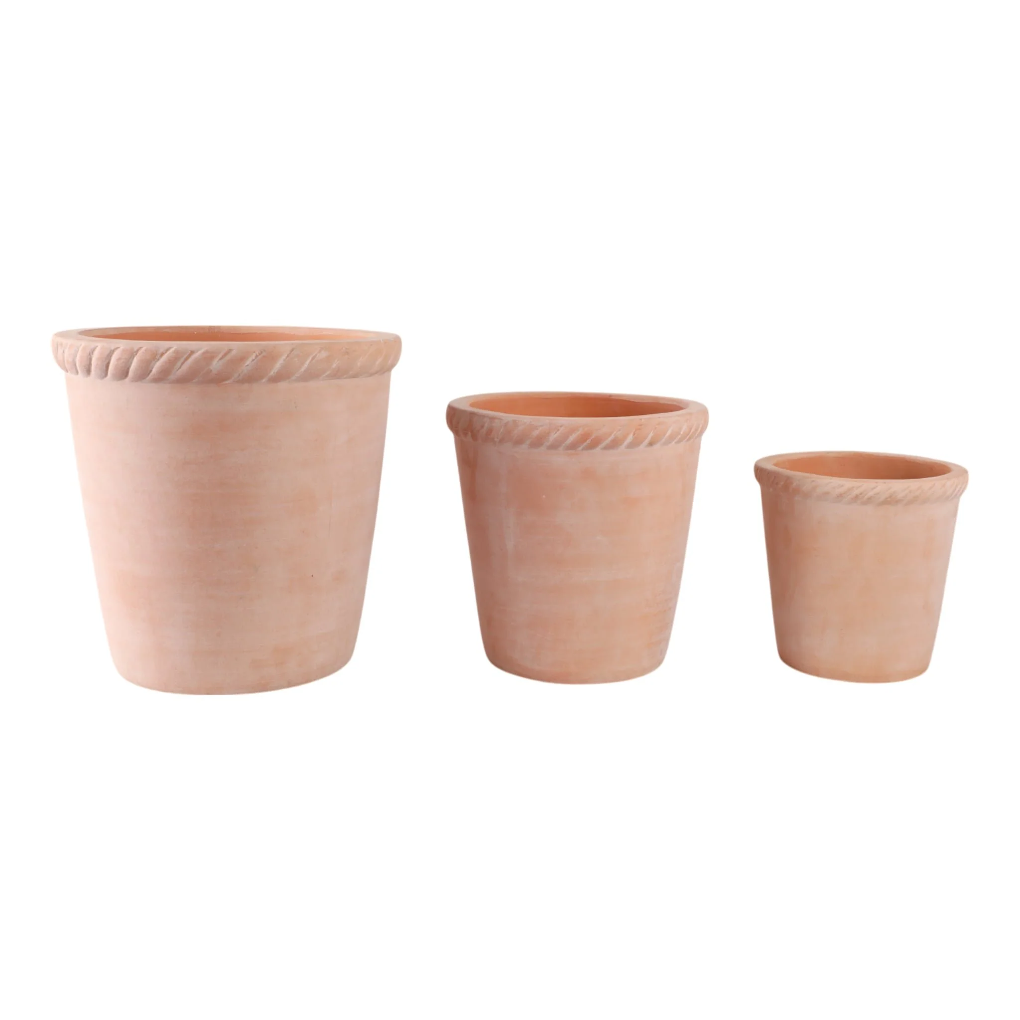 S/3 9/12/15" Terracotta Planters, Natural - Image 2