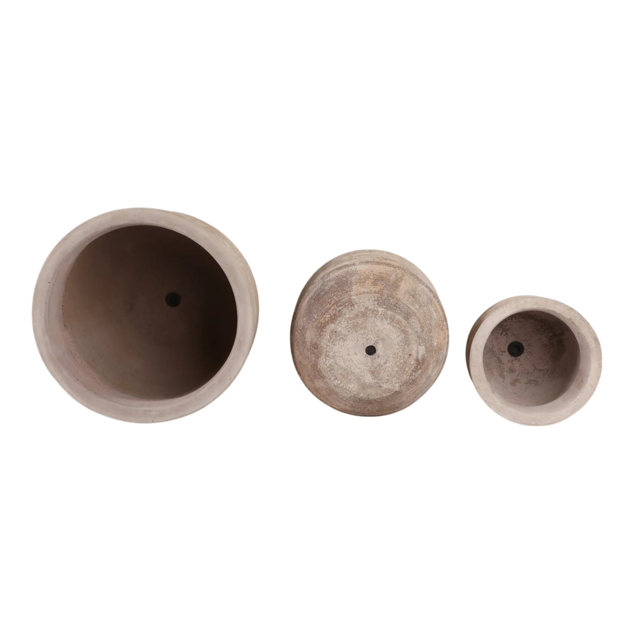 S/3 9/12/15" Terracotta Ribbed Pots, Antique White - Image 7