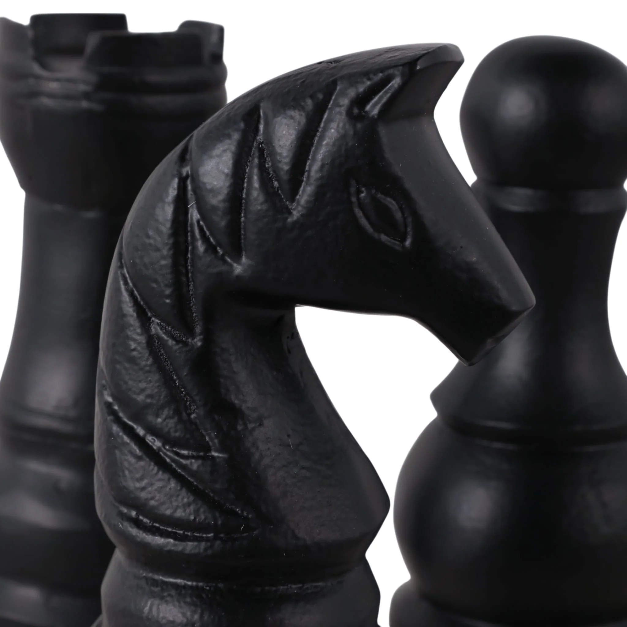 S/3 9" Chess Pieces On Marble Base, Black/ White - Image 5