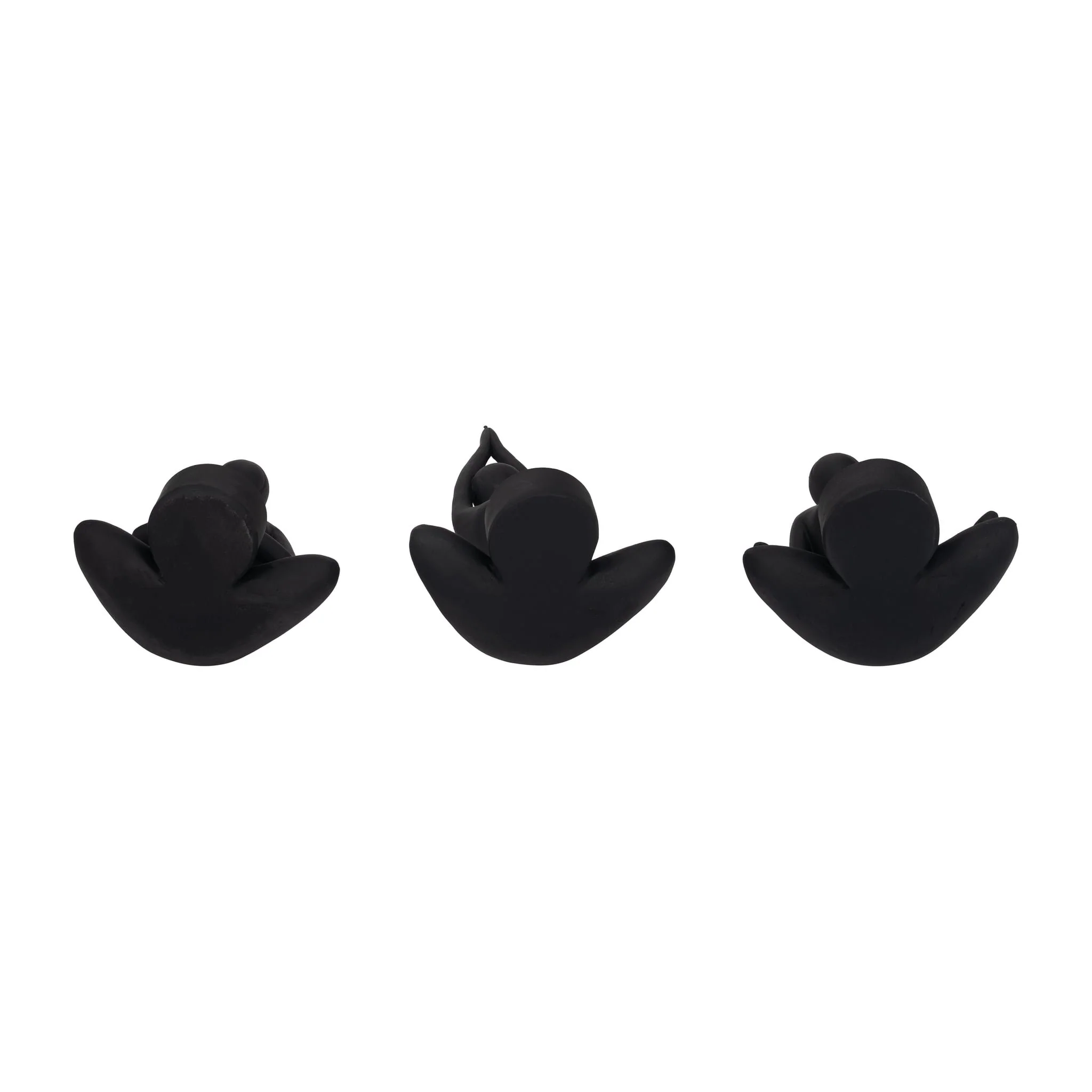 S/3 9" Resin Candle Holder,black - Image 8