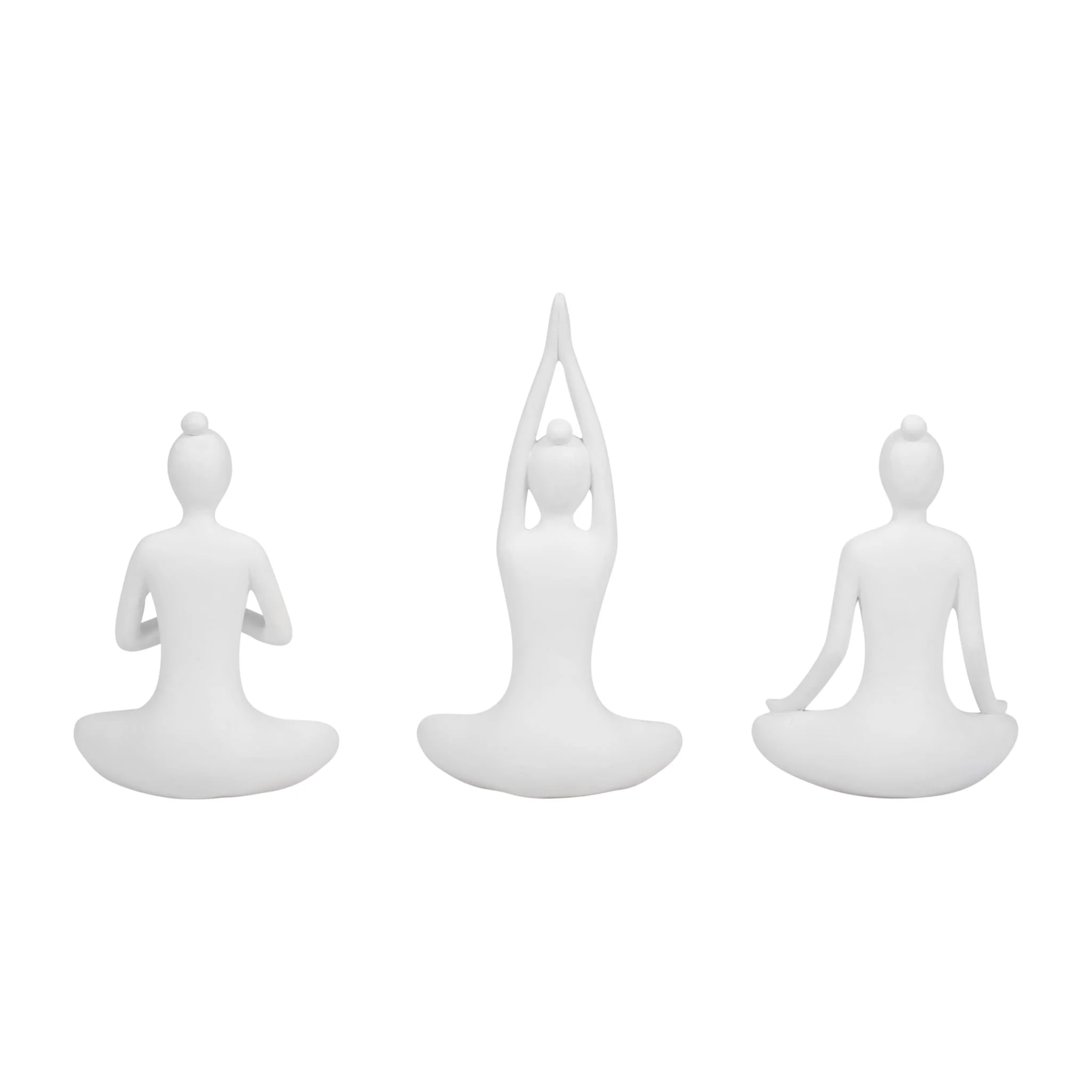 S/3 9" Resin Candle Holder,white - Image 5