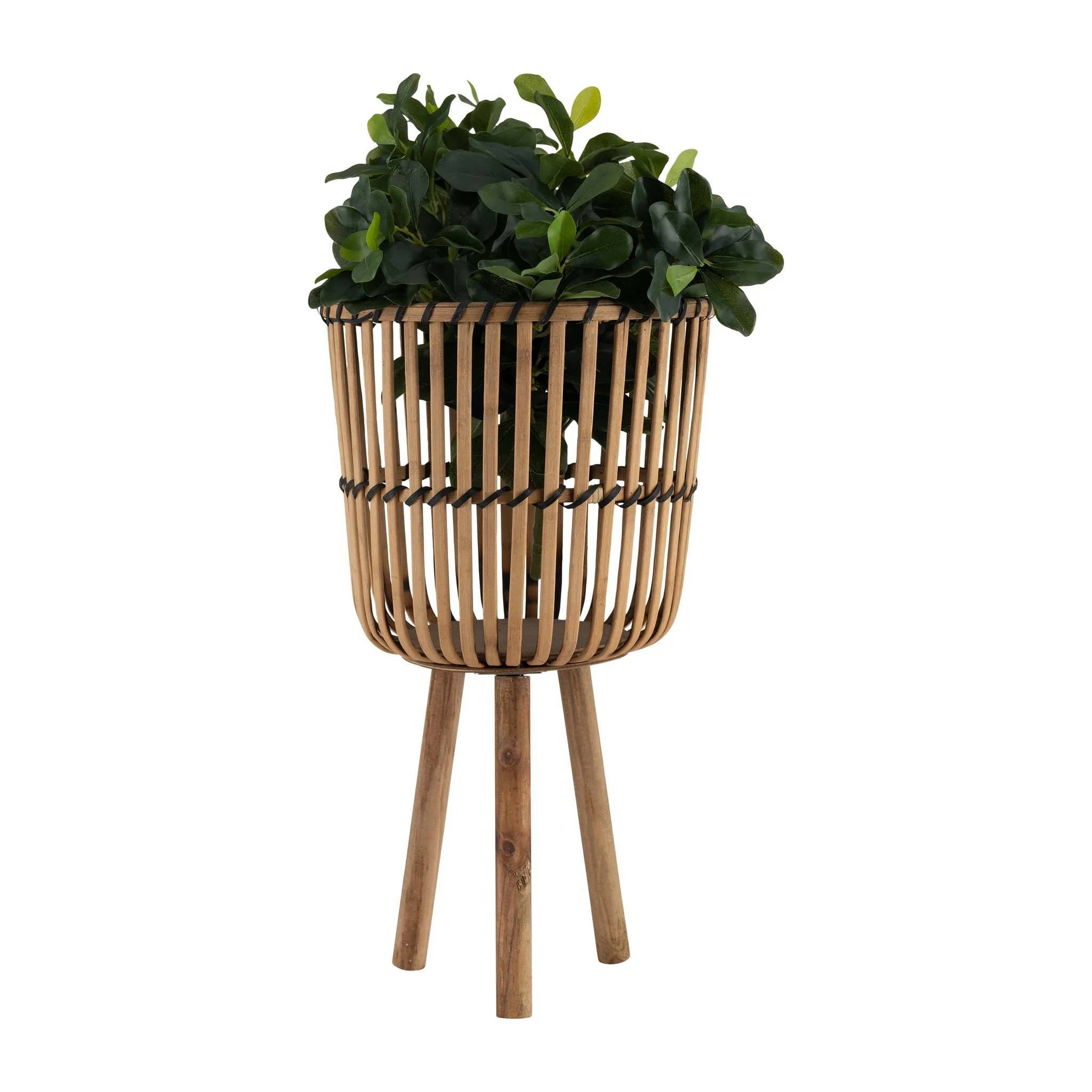 S/3 Bamboo Footed Planters 11/13/15", Natural - Image 3