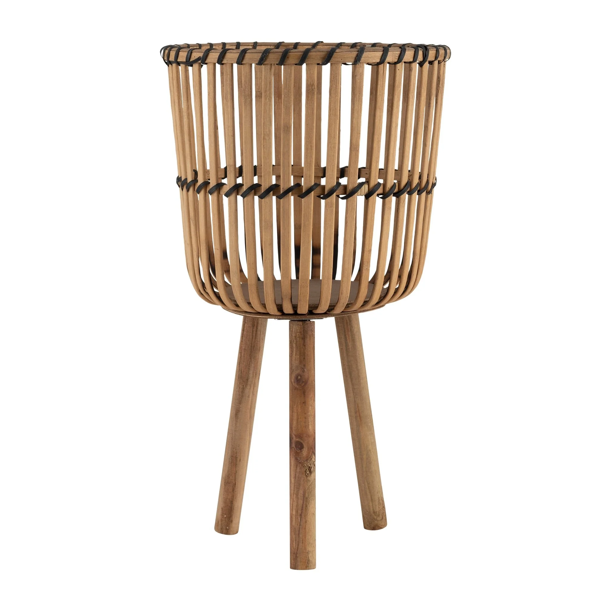 S/3 Bamboo Footed Planters 11/13/15", Natural - Image 4