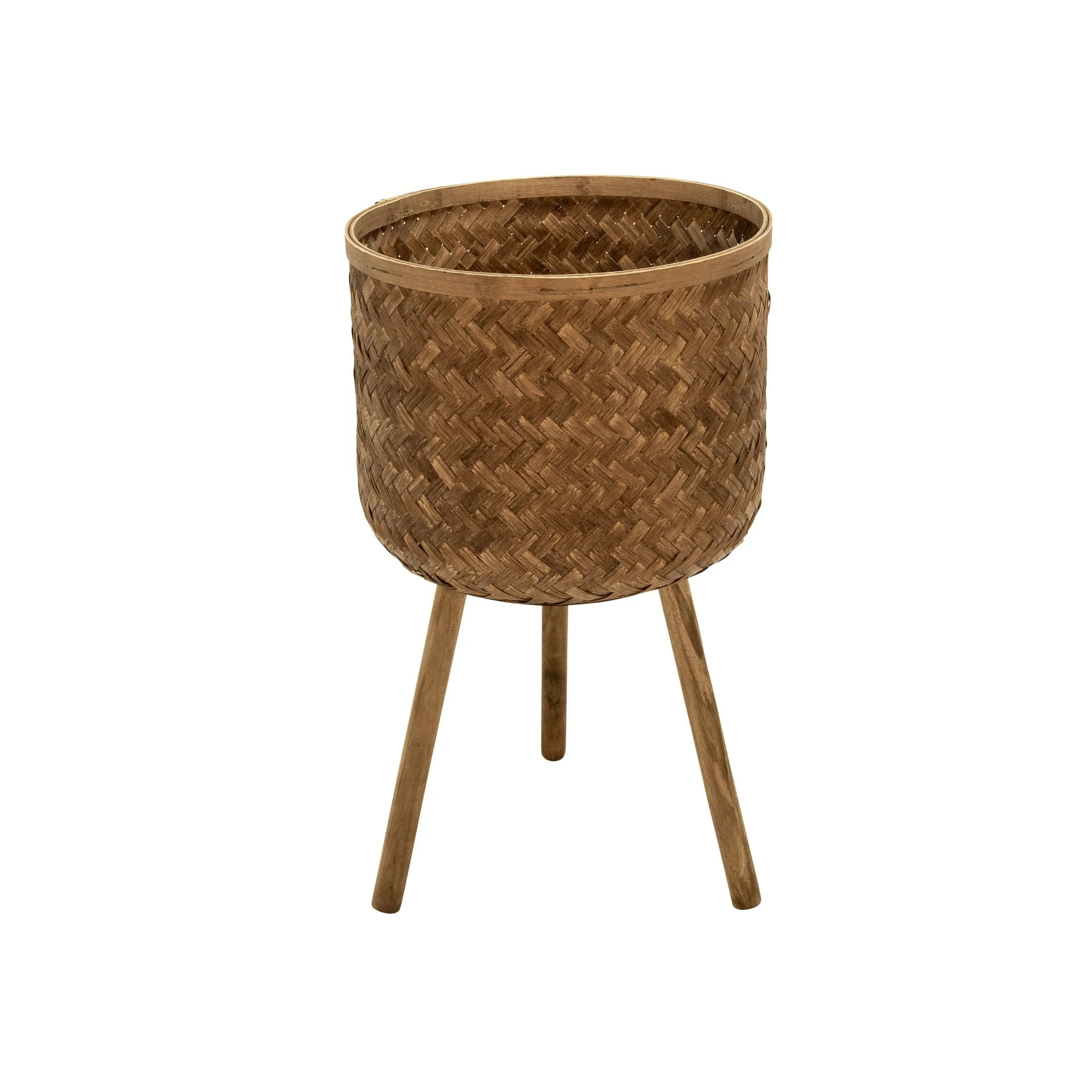 S/3 Bamboo Planters 11/13/15" Brown - Image 3