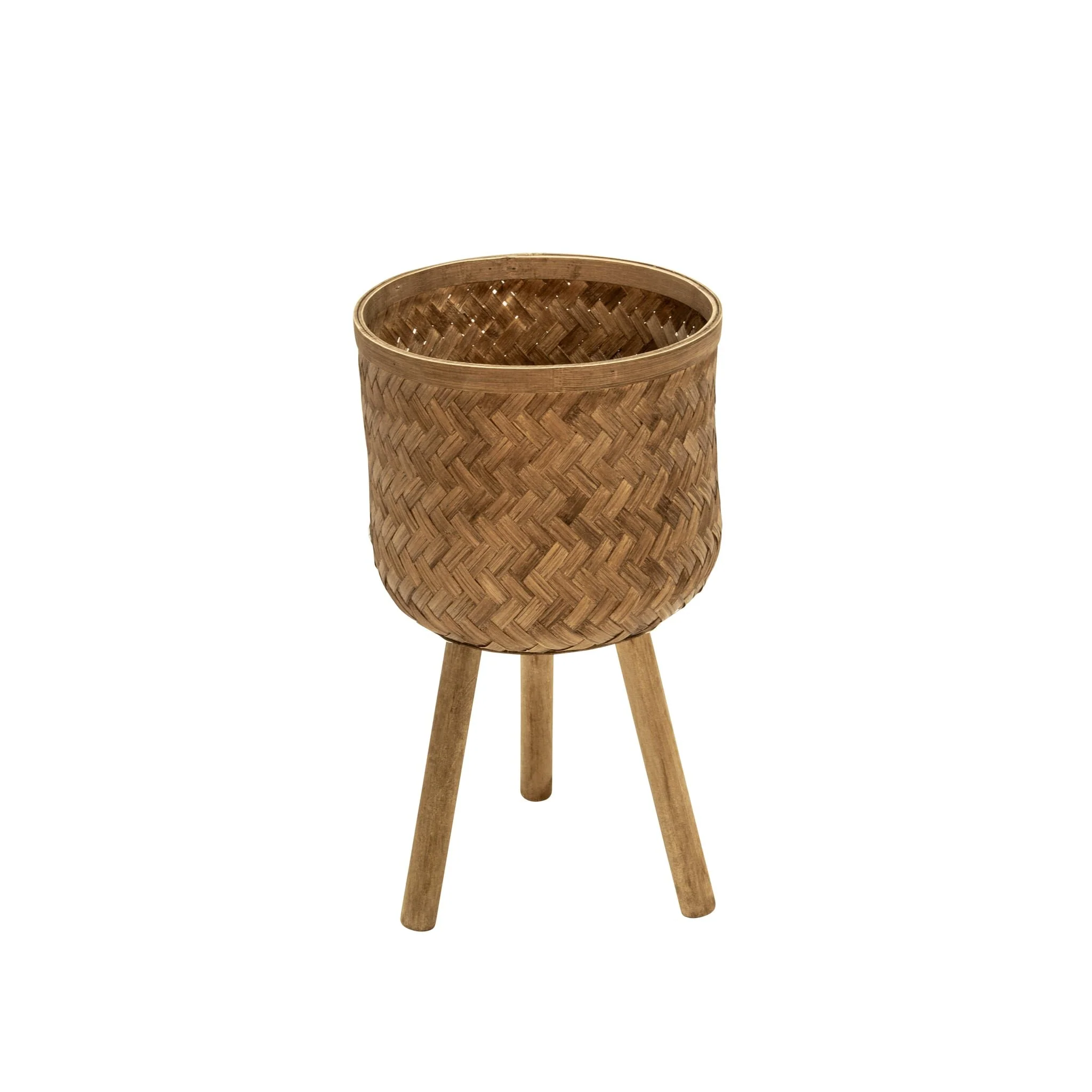 S/3 Bamboo Planters 11/13/15" Brown - Image 5