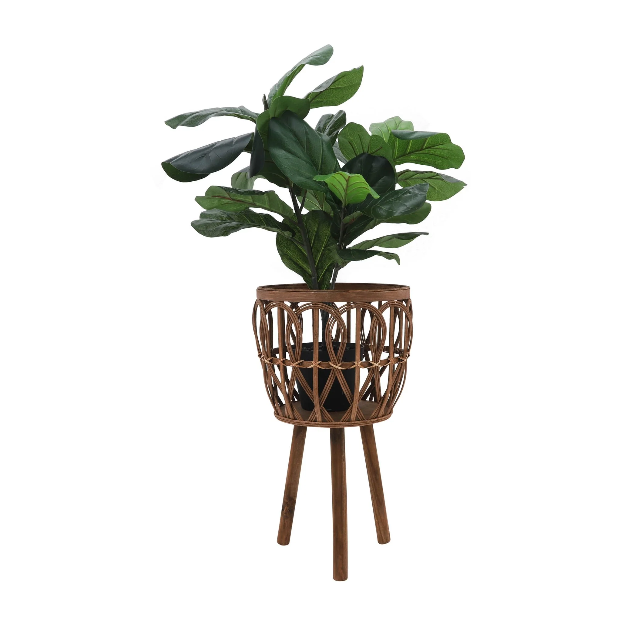 S/3 Bamboo Planters 11/13/15" Brown - Image 3