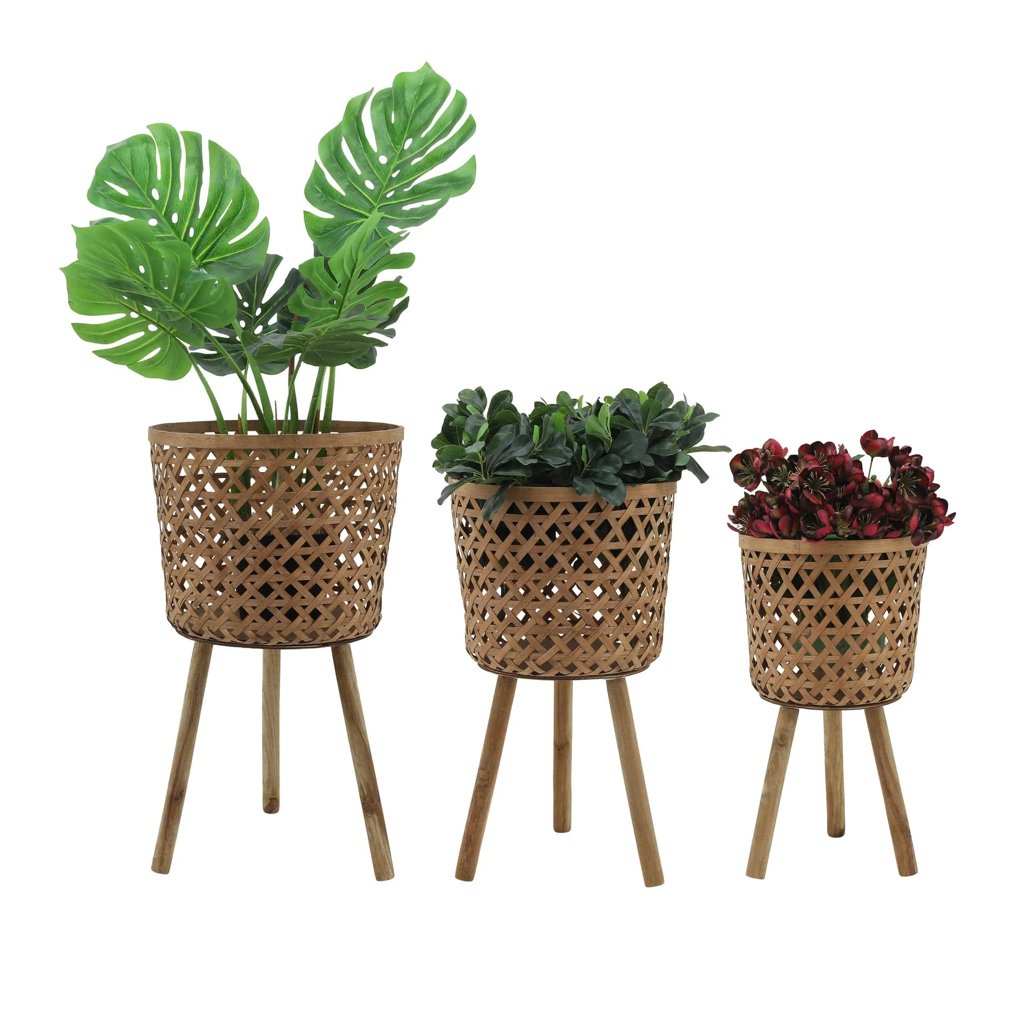 S/3 Bamboo Planters 11/13/15" Natural - Image 2