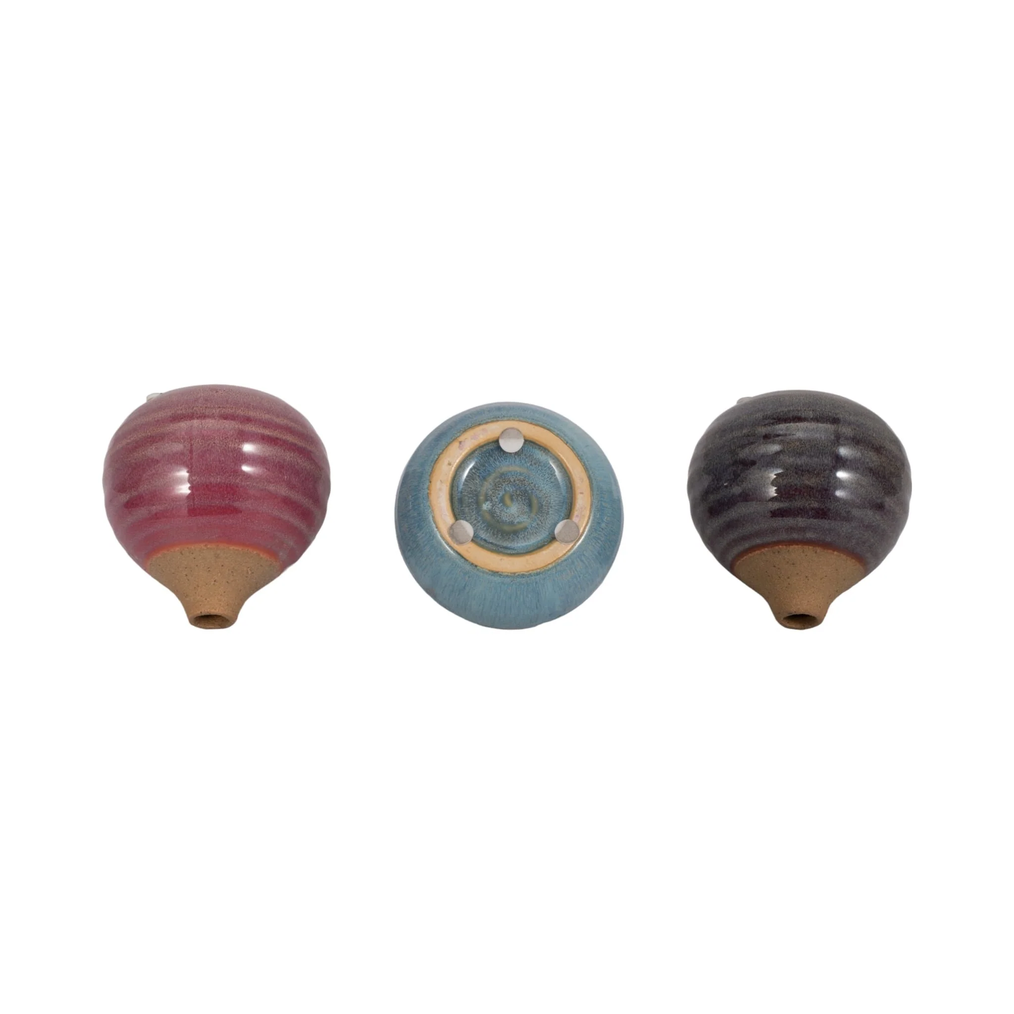 S/3 Glazed Bud Vases, Purple/blue/pink - Image 7