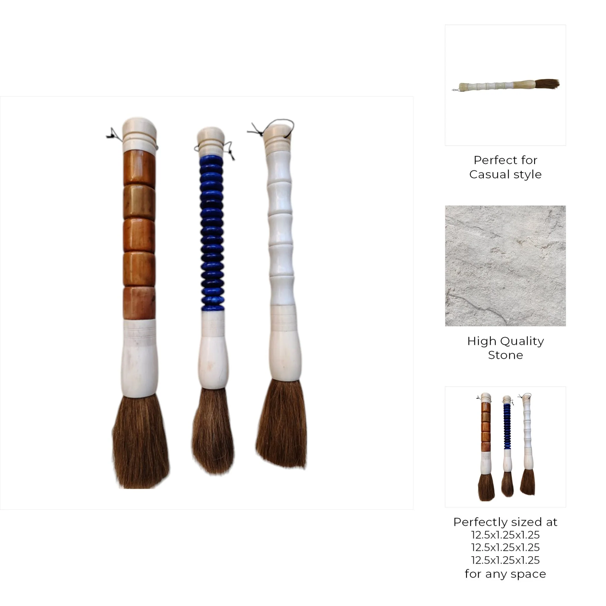 S/3 Jade Calligraphy Brush, Multi - Image 10