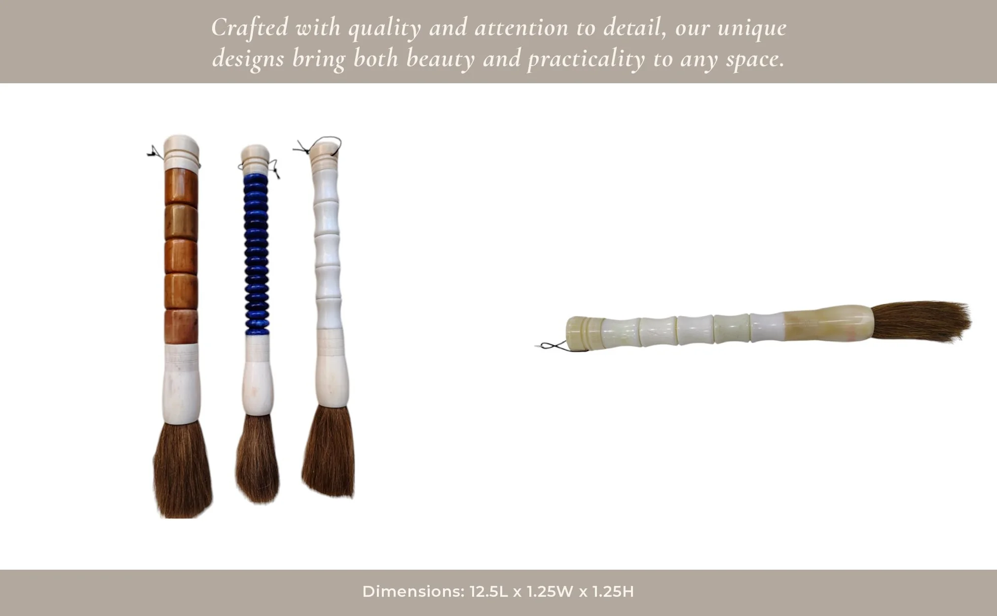 S/3 Jade Calligraphy Brush, Multi - Image 12
