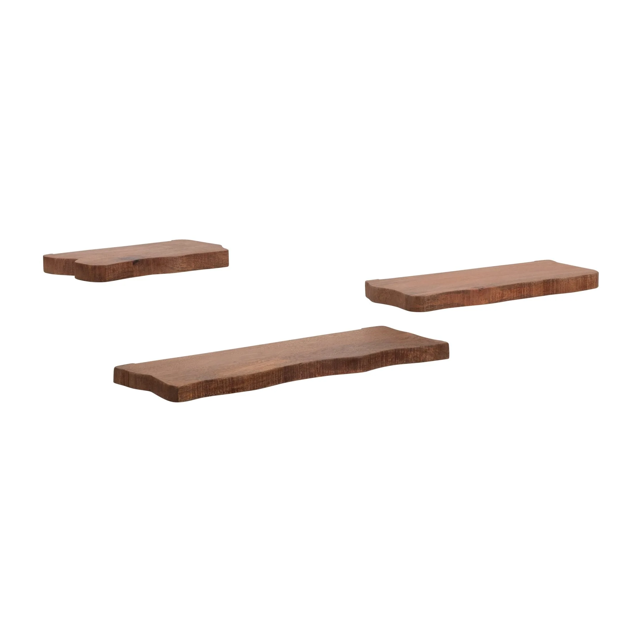 S/3 Mango Wood Floating Shelves, Brown - Image 2