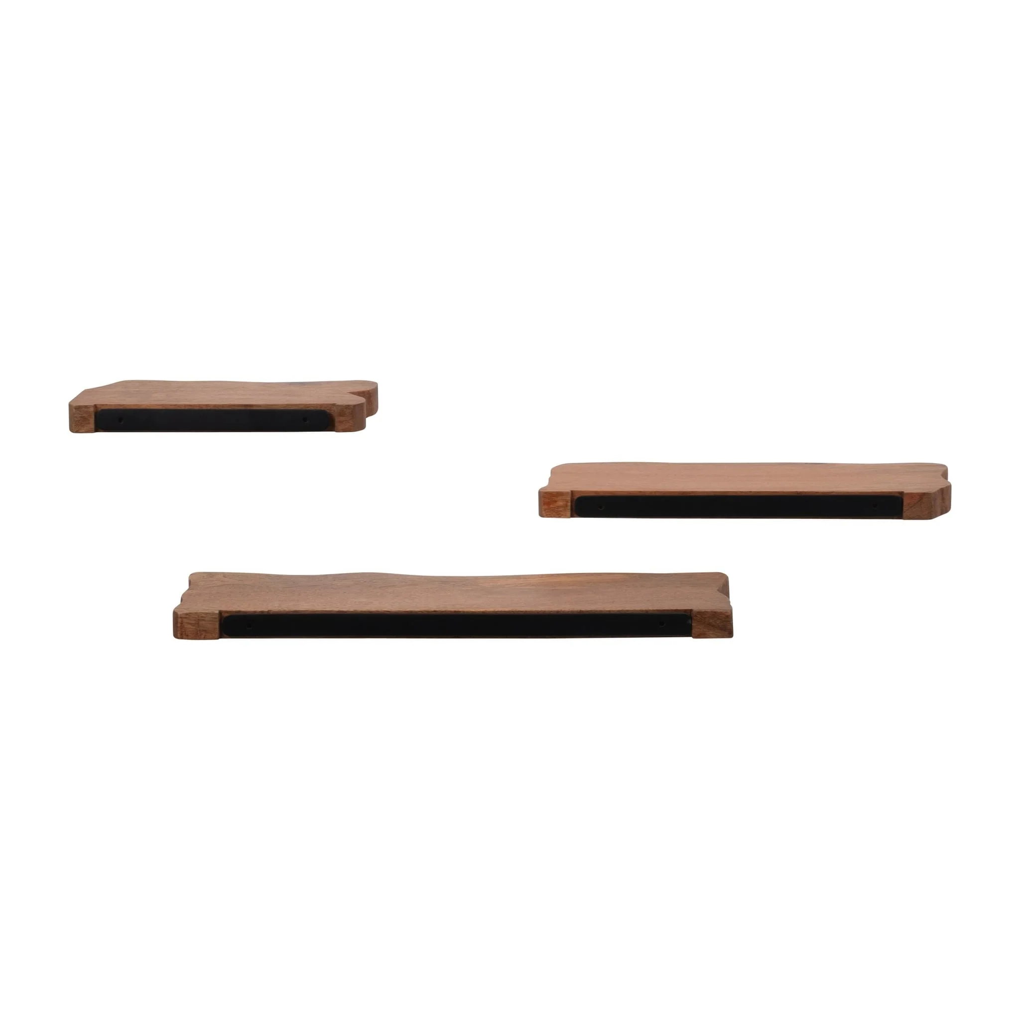 S/3 Mango Wood Floating Shelves, Brown - Image 5